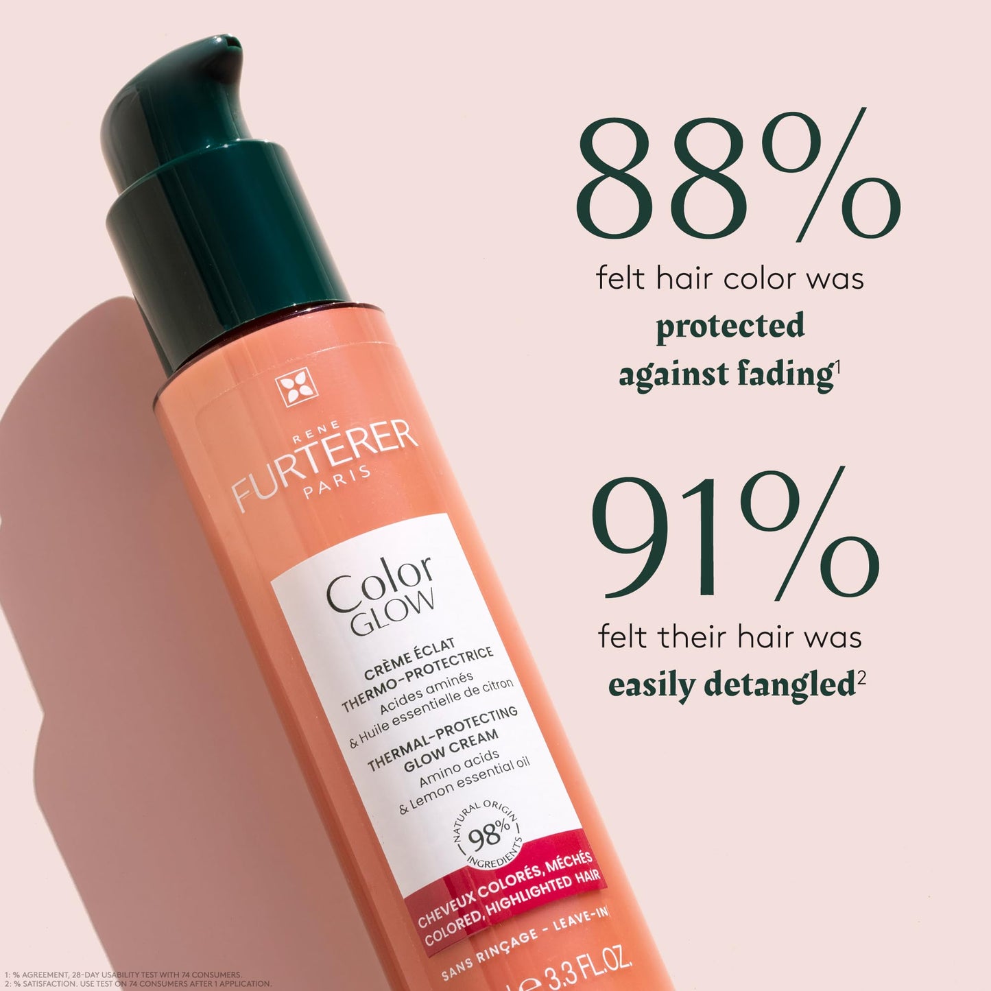 René Furterer Color Glow Thermal-Protecting Glow Cream - Amino Acids & Lemon Essential Oil 3.3 fl oz.