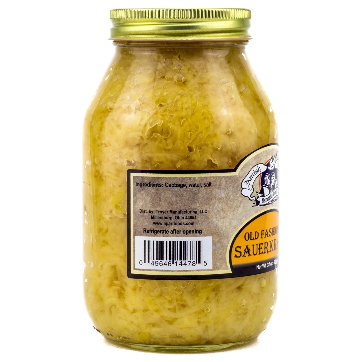 Amish Wedding Old Fashioned Ready to Eat USA Made Canned Sauerkraut 32 Oz Glass Jar