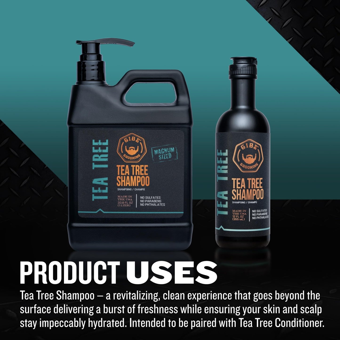 GIBS Grooming Tea Tree Shampoo - Sulfate and Paraben Free