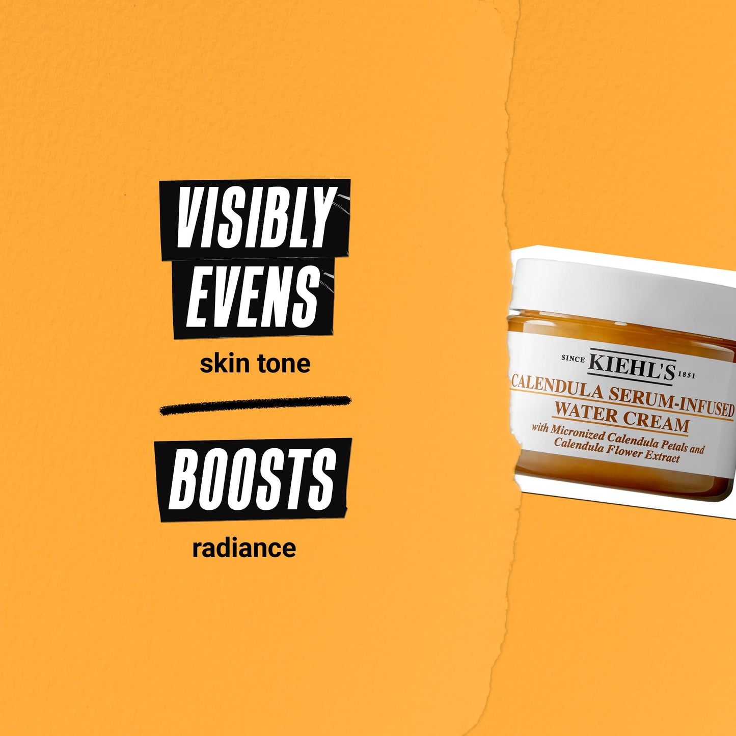 Kiehl's Calendula Serum Infused Water Cream, Soothing Gel Moisturizer for All Skin Types, Visibly Evens Skin Tone & Boosts Radiance in 1 Week, 24HR Hydration, Reduces Redness for Fresh & Radiant Skin