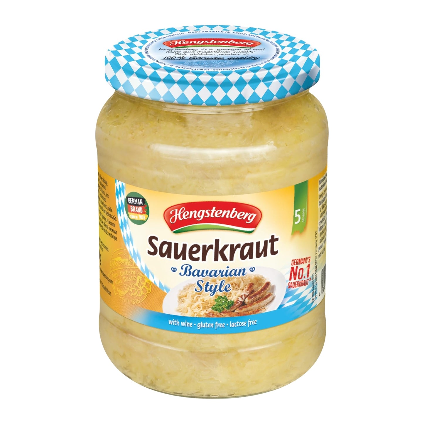 Hengstenberg Bavarian Style Sauerkraut Chucrut 680g - Pack of 6