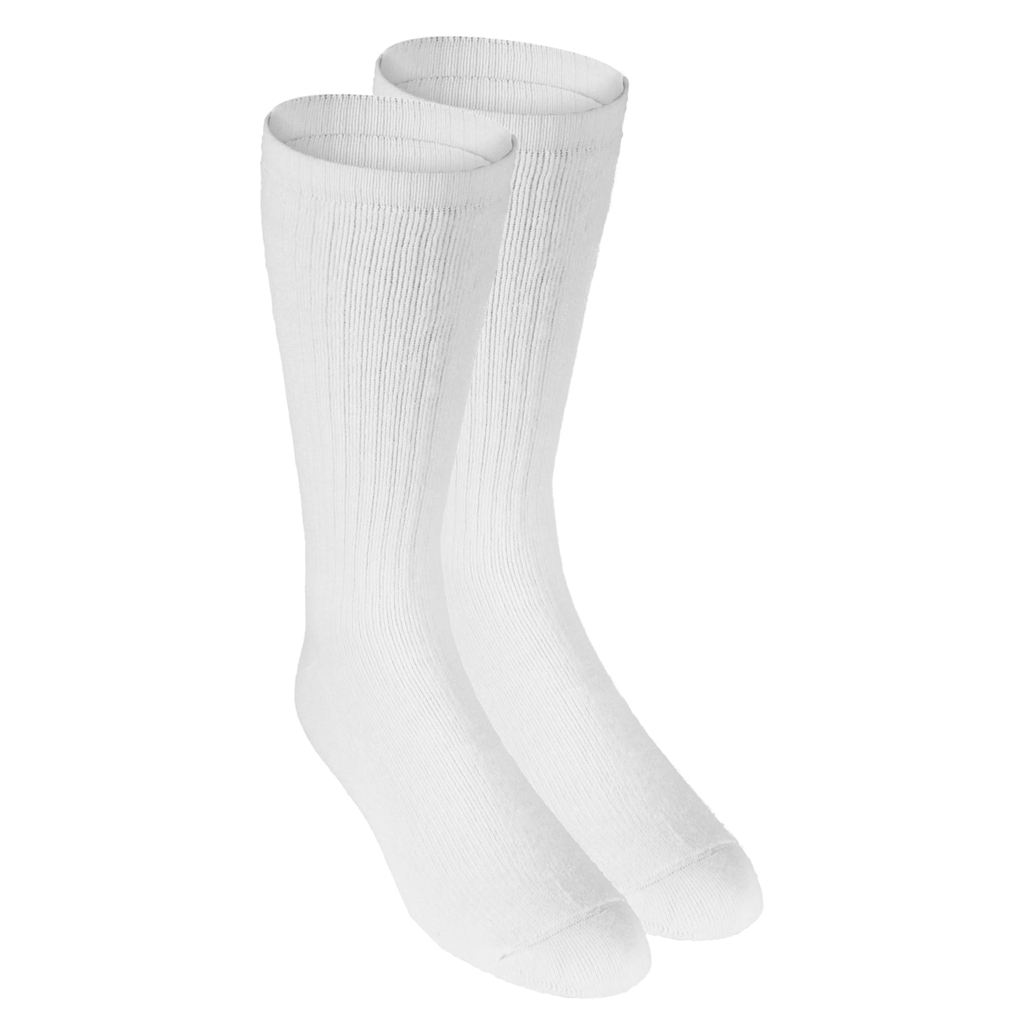 NuVein 8-15 mmHg Medical Compression Socks, Mid Calf Crew Length, Padded Cushion Foot, White, Medium