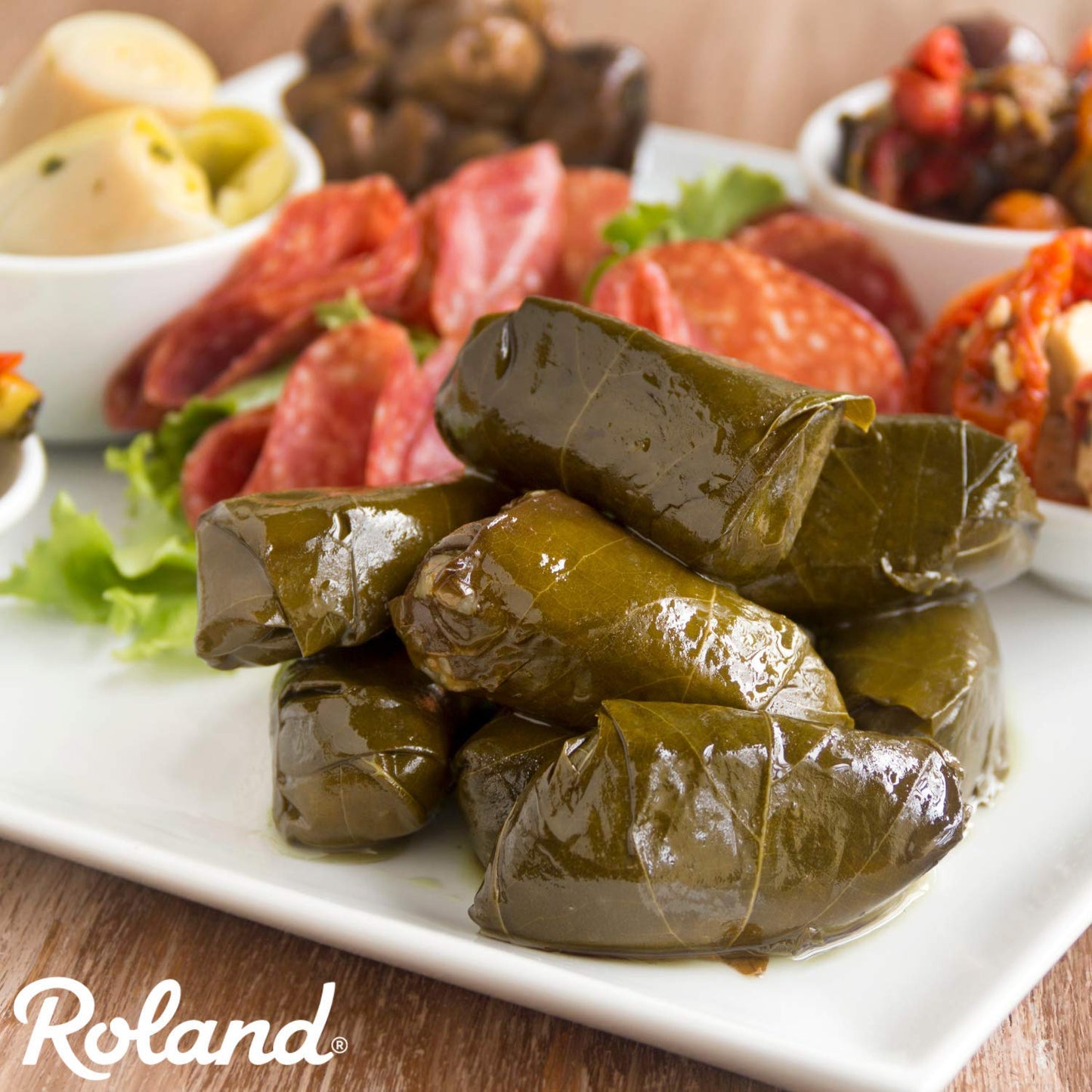 Roland Foods Canned Dolmas, Stuffed Vine Leaves with Rice and Spices, 14 Ounce (Pack of 6)