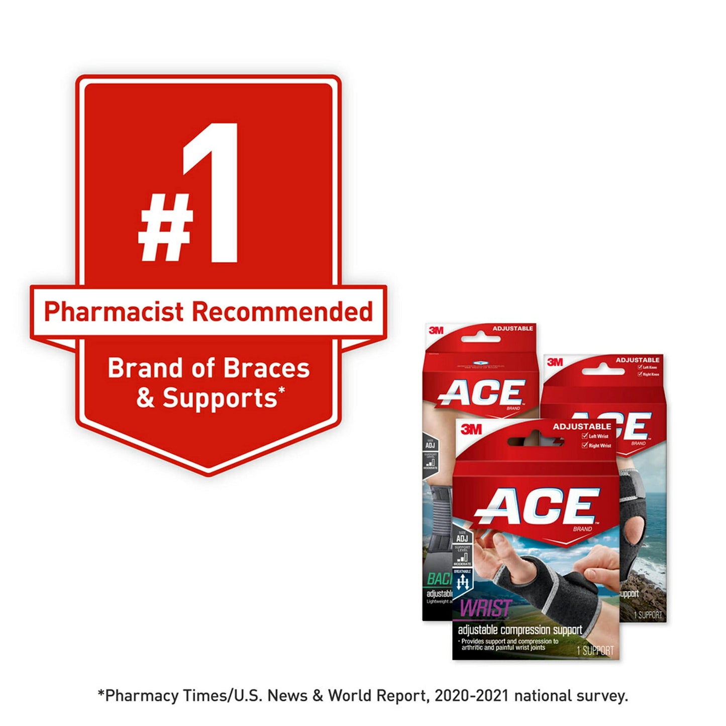 ACE™ Brand Deluxe Thumb Stabilizer, Adjustable, Black, 1/Pack