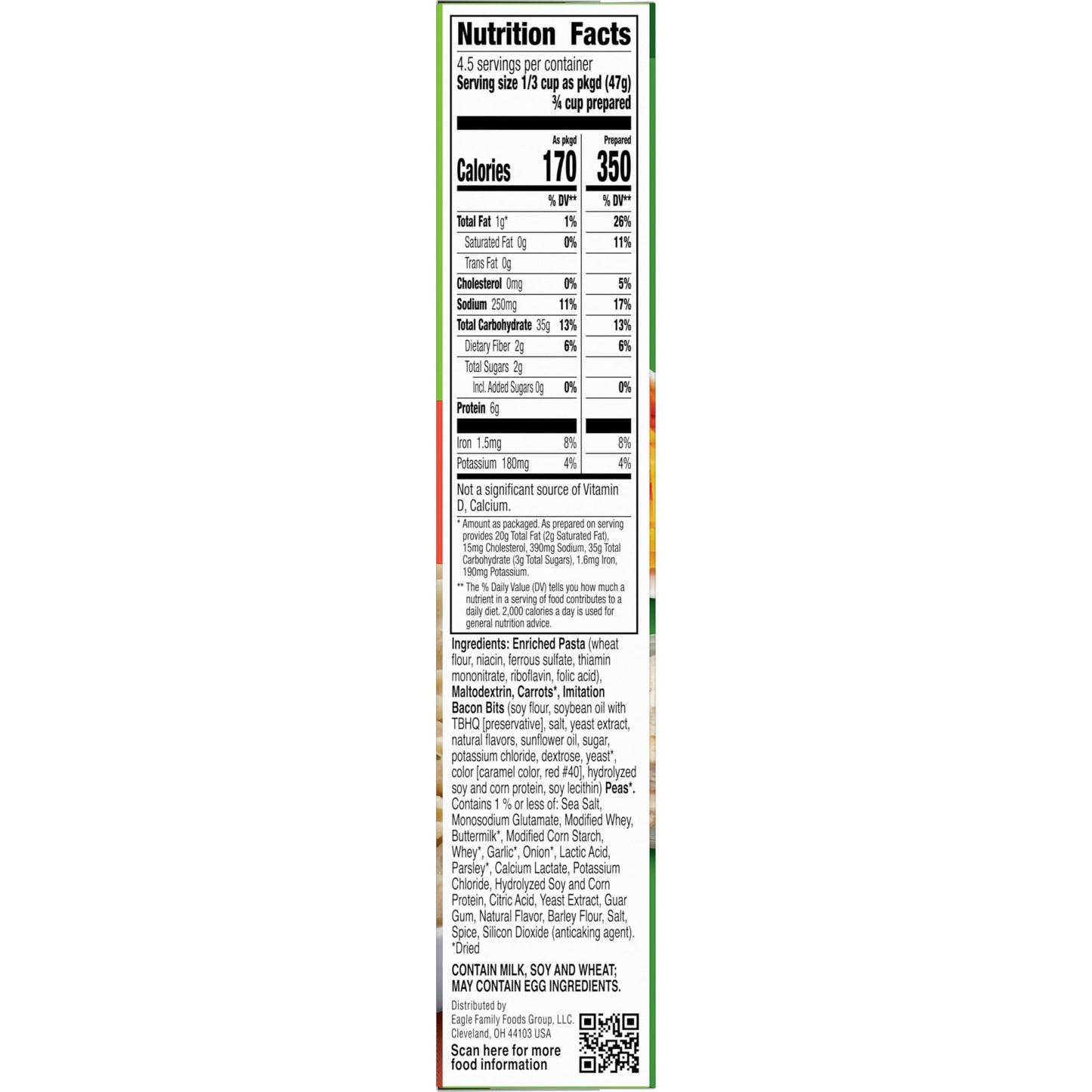 Suddenly Pasta Salad Ranch & Bacon, 7.5 Ounces, 12 per Case