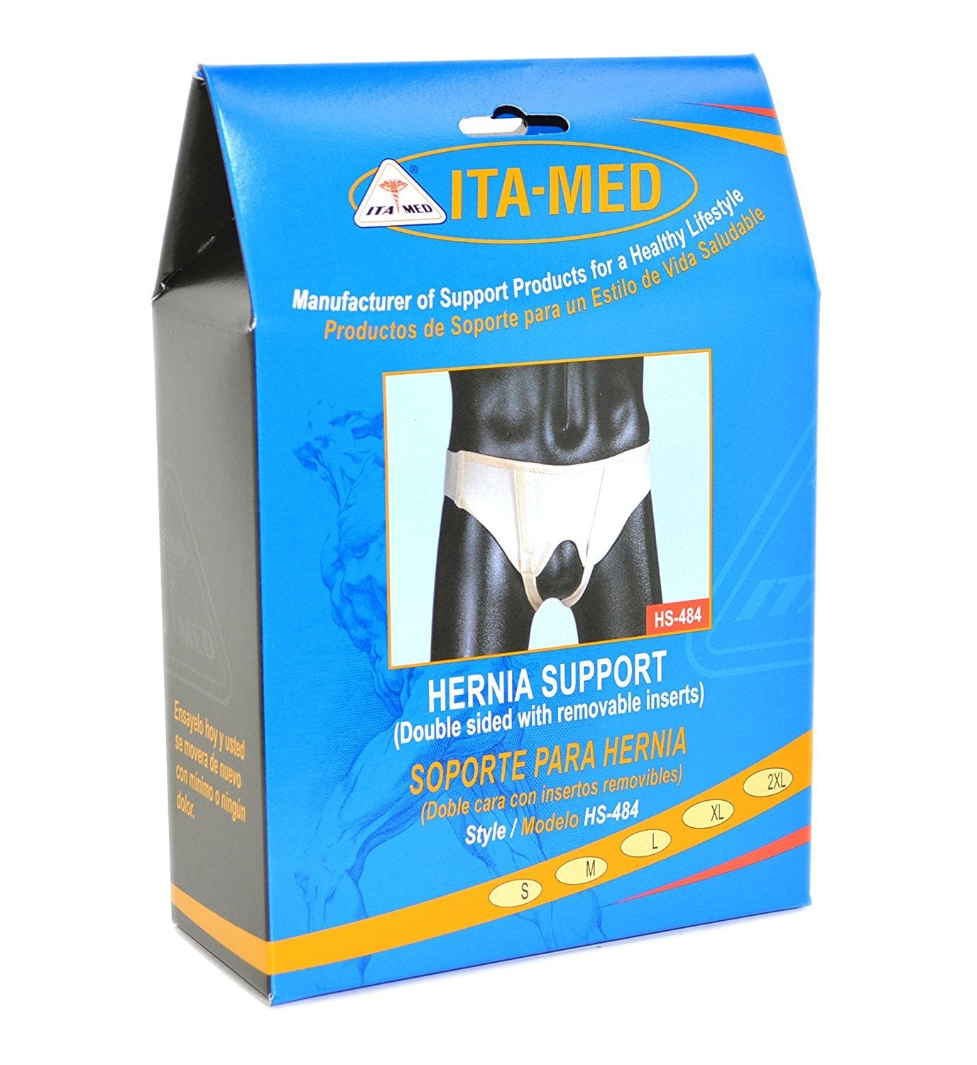 Ita-Med Hernia Support Double Sided with Removable Foam Inserts, Large