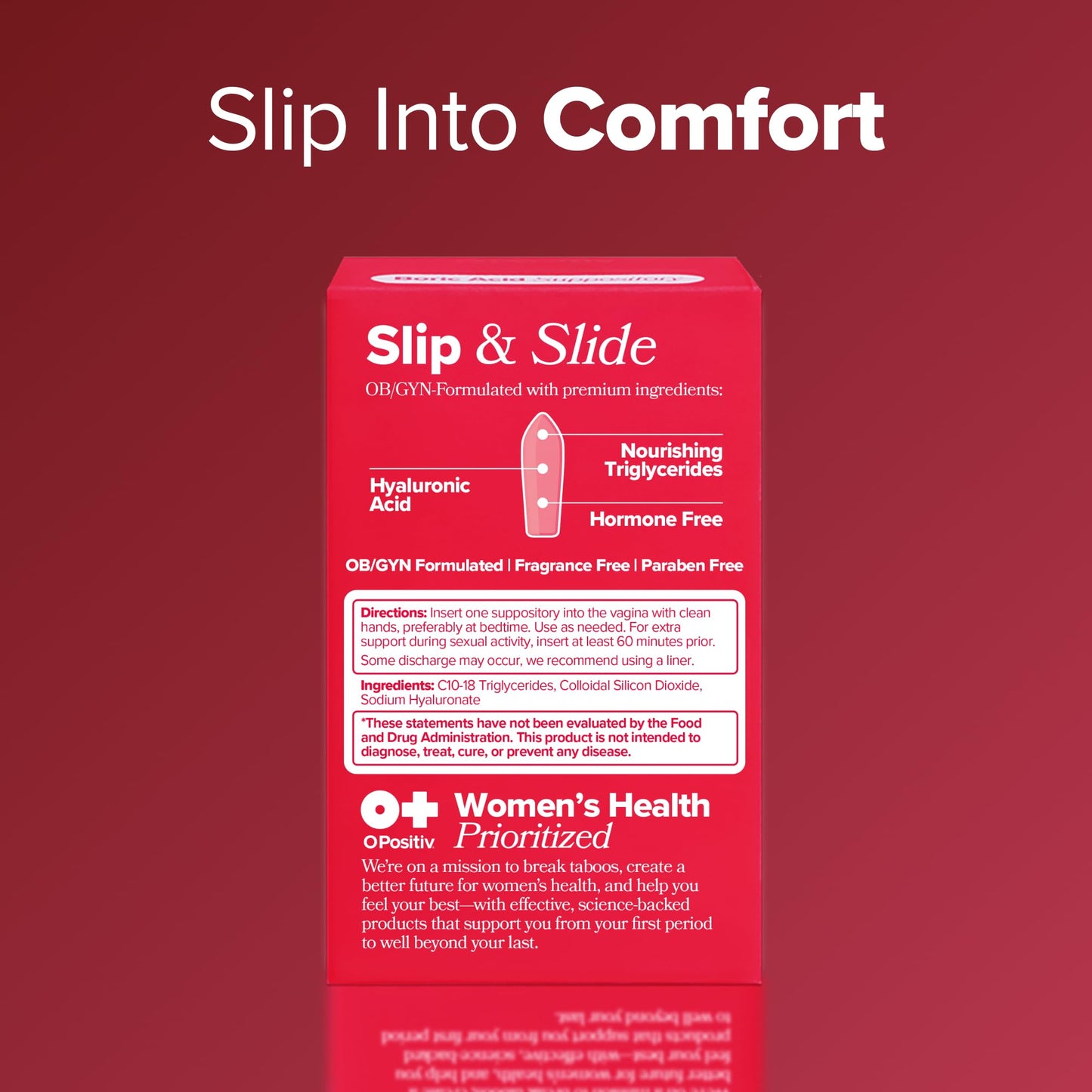 O Positiv URO Vaginal Moisture Hyaluronic Acid Suppository Support Vaginal Hydration, Daily Comfort & Easier Intimacy – 10 Suppositories