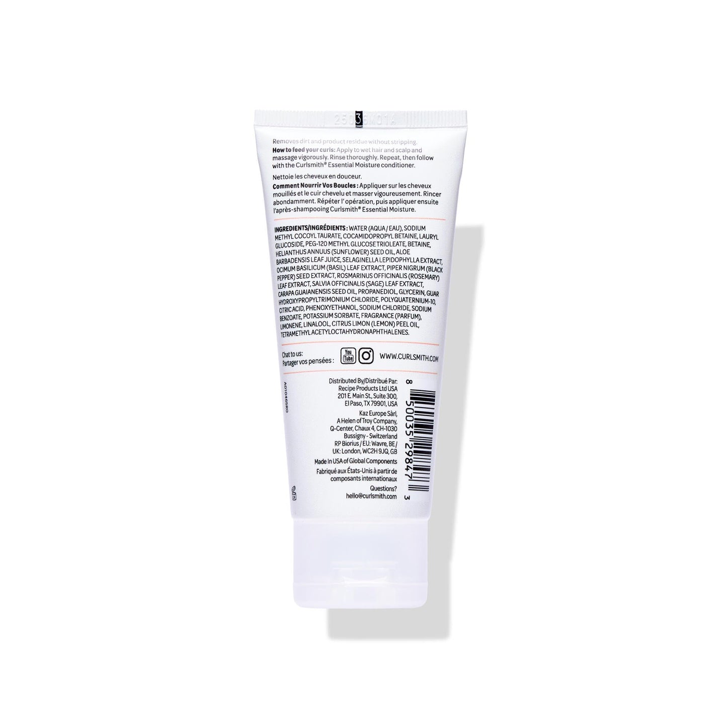 CURLSMITH - Essential Moisture Cleanser, Gentle Nourishing Shampoo for Wavy, Curly and Coily Hair, Vegan