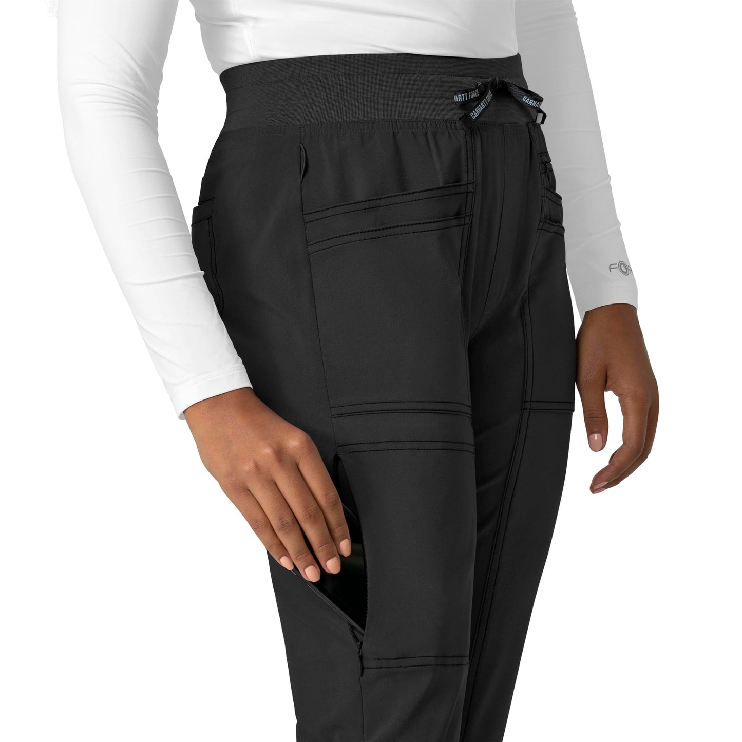 Carhartt Cross-Flex Scrubs for Women, Slim Leg Scrub Pant - Black, 3X