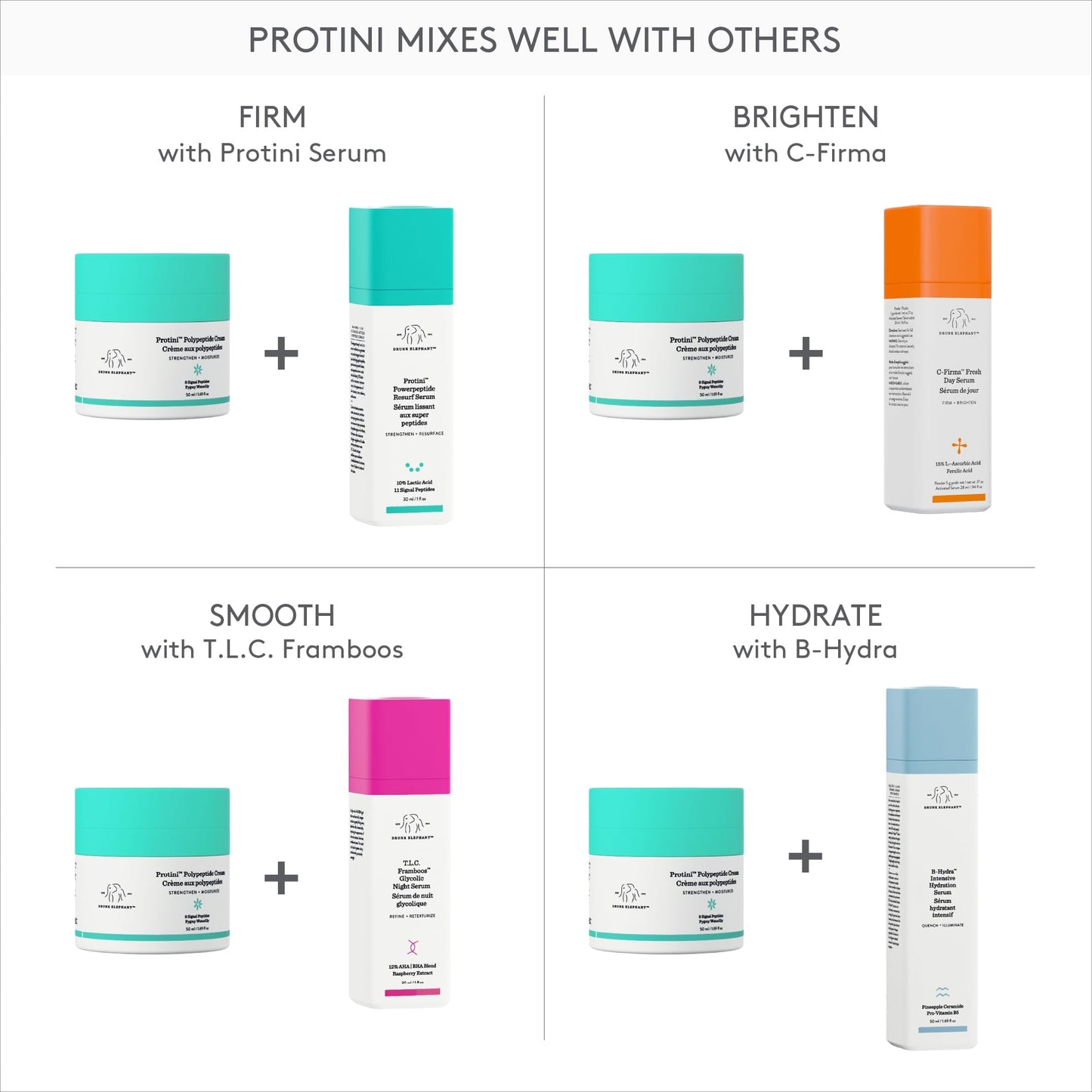 Drunk Elephant Protini Polypeptide Cream - Firming Moisturizer - Clean Clinical Skincare - Cruelty-Free - Dermatologist-Tested - Free of Essential Oils, Silicones, and Fragrance