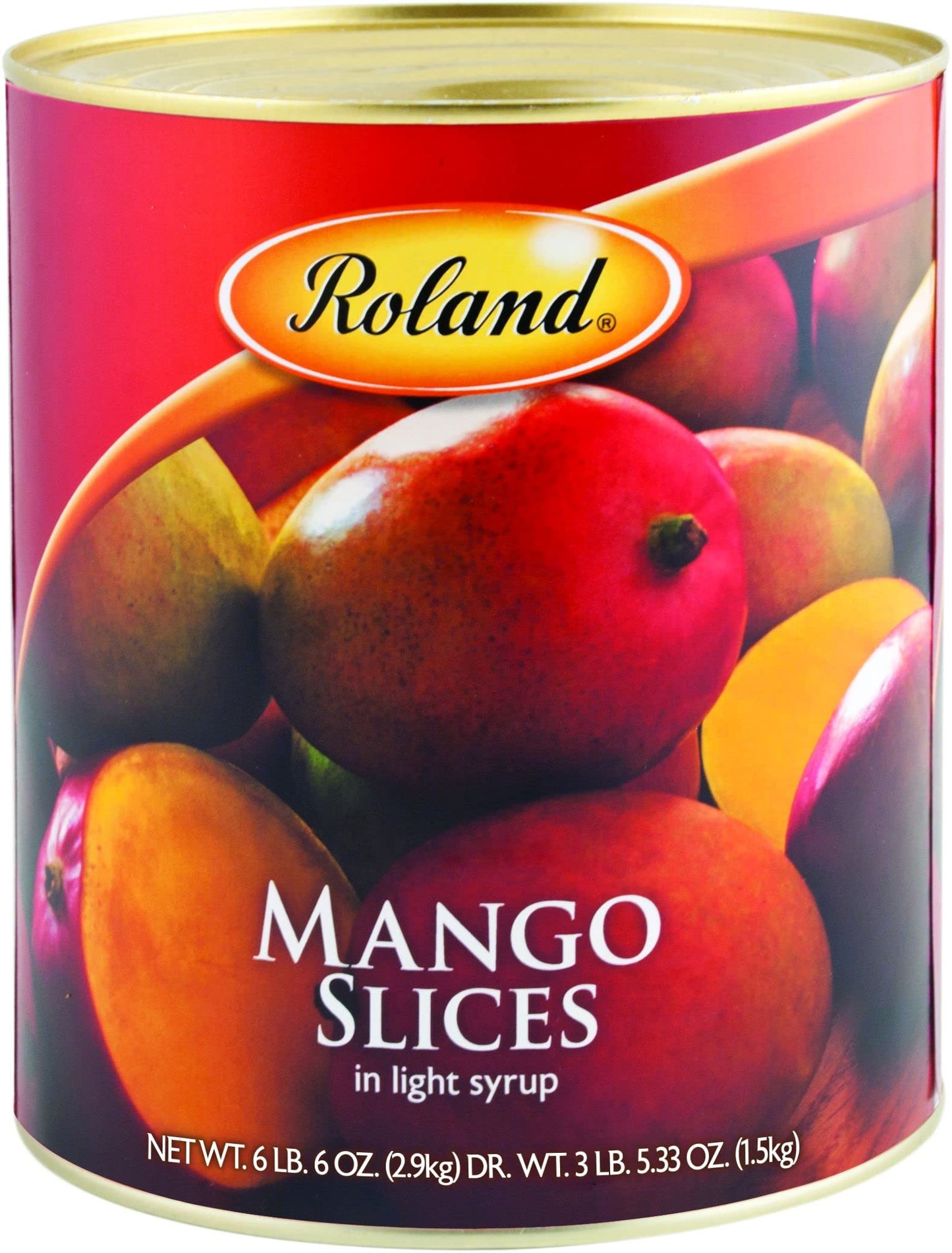 Roland Foods Sliced Mango In Light Syrup, 6LB 6-Ounce Can (Pack of 2)
