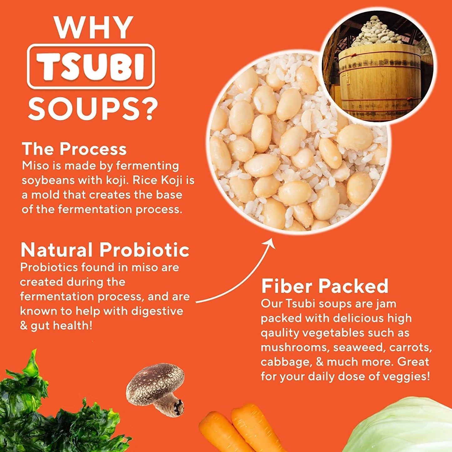 Tsubi Soup Freeze-Dried Japanese Miso Soup Packets - Instant, Vegan, Easy Mix, Gluten & MSG-Free, and Flavorful - Ready in Seconds -Made in Japan - Red Miso (Spicy Mushroom) - 4 Packs