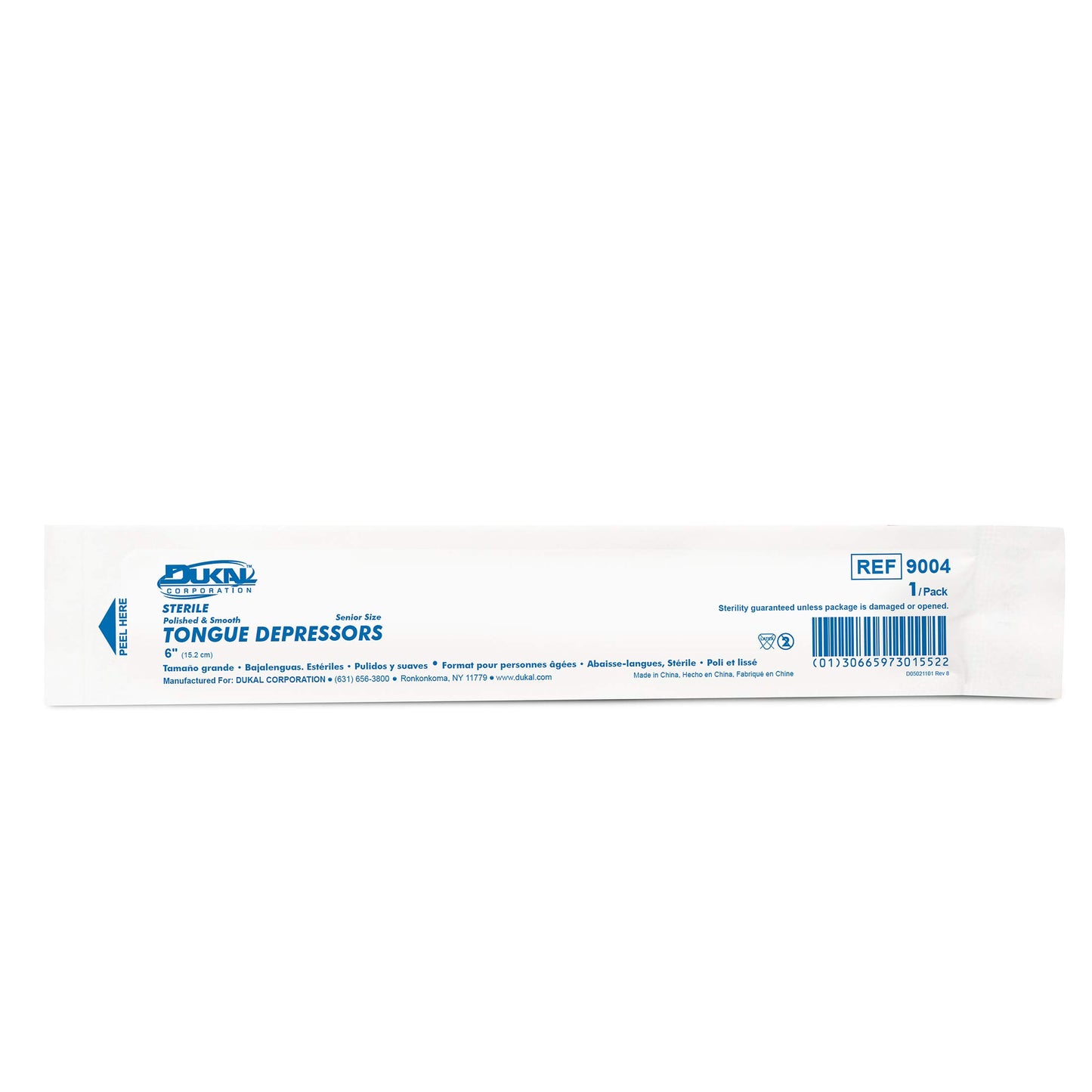 Dukal 9004-BX Tongue Depressor, Sterile, 6" (Box of 100)