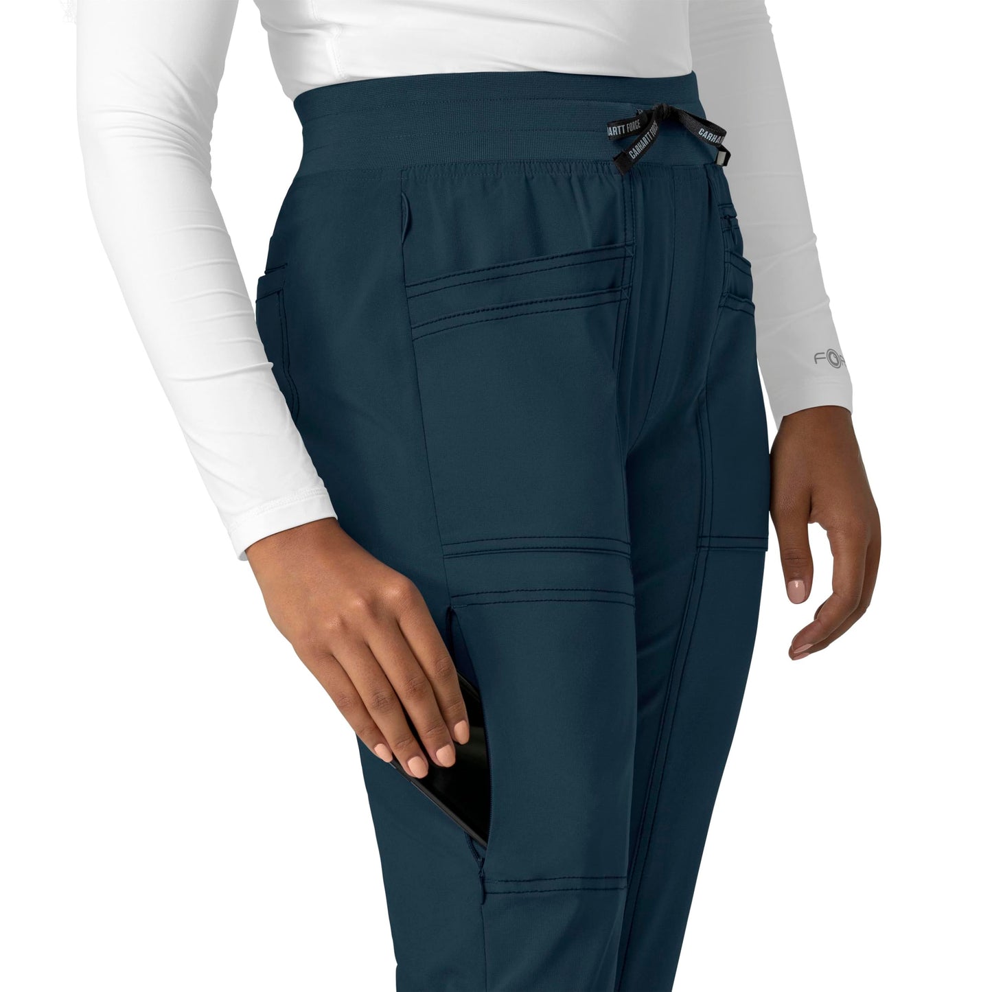 Carhartt Cross-Flex Scrubs for Women, Slim Leg Scrub Pants Navy
