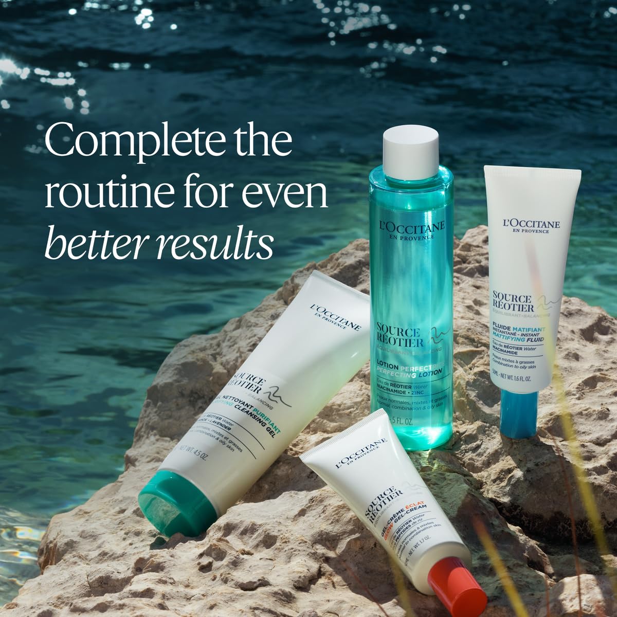 L'OCCITANE Source Reotier Glow Gel-Cream: Visibly Plump Skin, Dewy Finish, For Normal to Combination Skin, 1.7 Oz