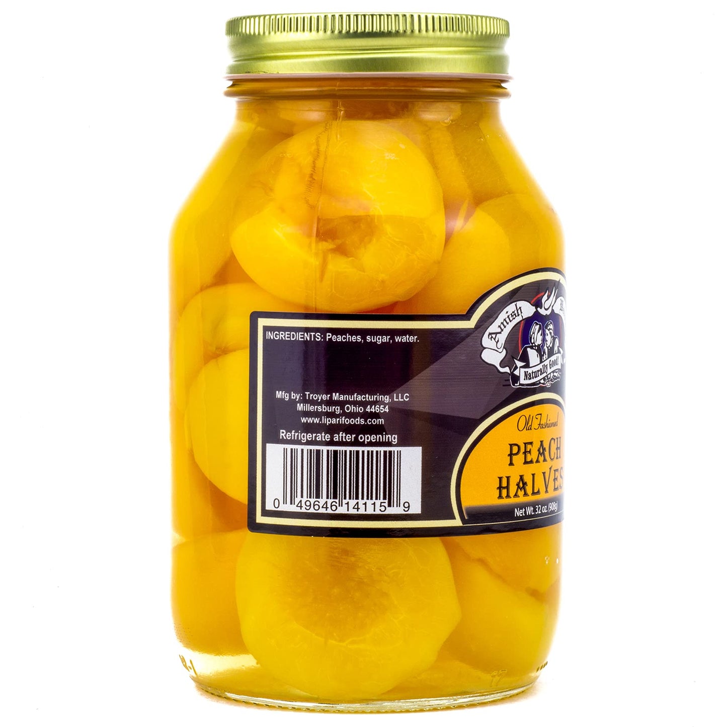 Amish Wedding Foods Old Fashioned Peach Halves 2 - 32 oz Jars