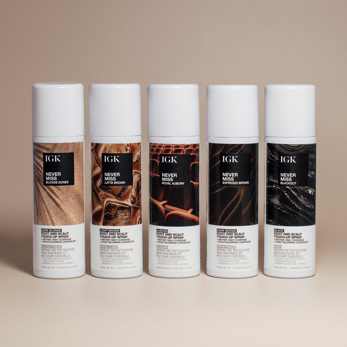 IGK Never Miss Root and Scalp Touch-Up Spray for Gray Coverage – Dark Brown Hair Color, Sweat-Resistant, Waterproof, Natural-Looking Root Concealer, 2.0 oz