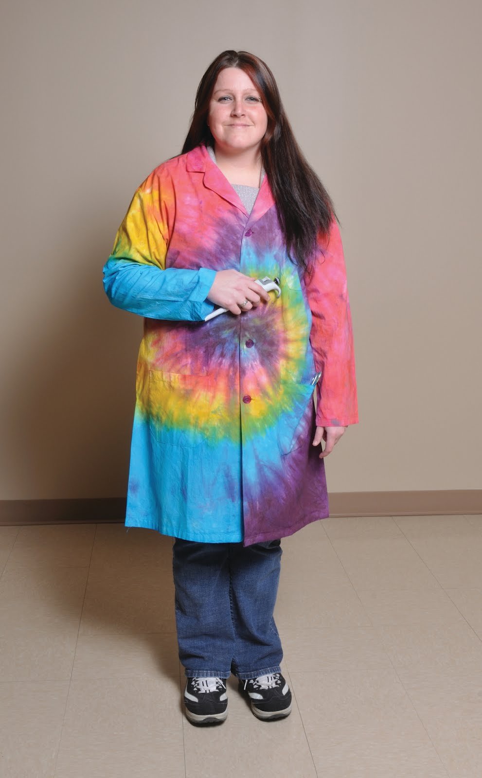 United Scientific LBCTMD Tie Dye Lab Coat, Medium