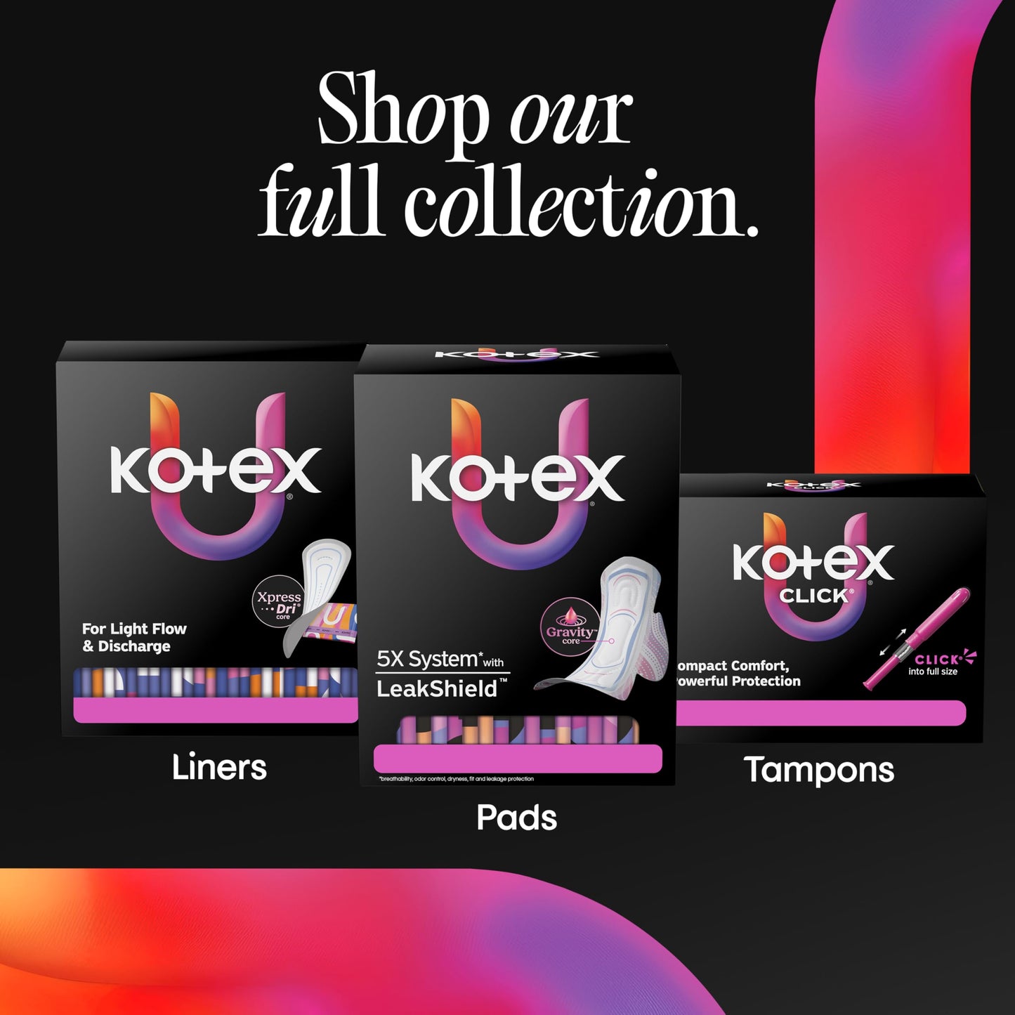 Kotex Ultra Thin Pads with Wings, Heavy Absorbency, 46 Count (Packaging May Vary)