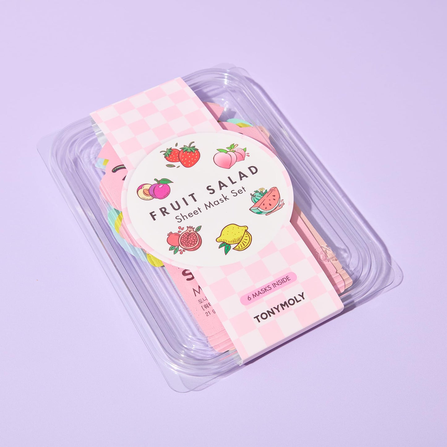 TONYMOLY Fruit Salad Sheet Mask Set – 6 Hydrating & Brightening Korean Face Masks with Vitamin C & Antioxidant Fruit Extracts for Radiant, Glowing, Nourished Skin – K-Beauty Self Care & Gift Set