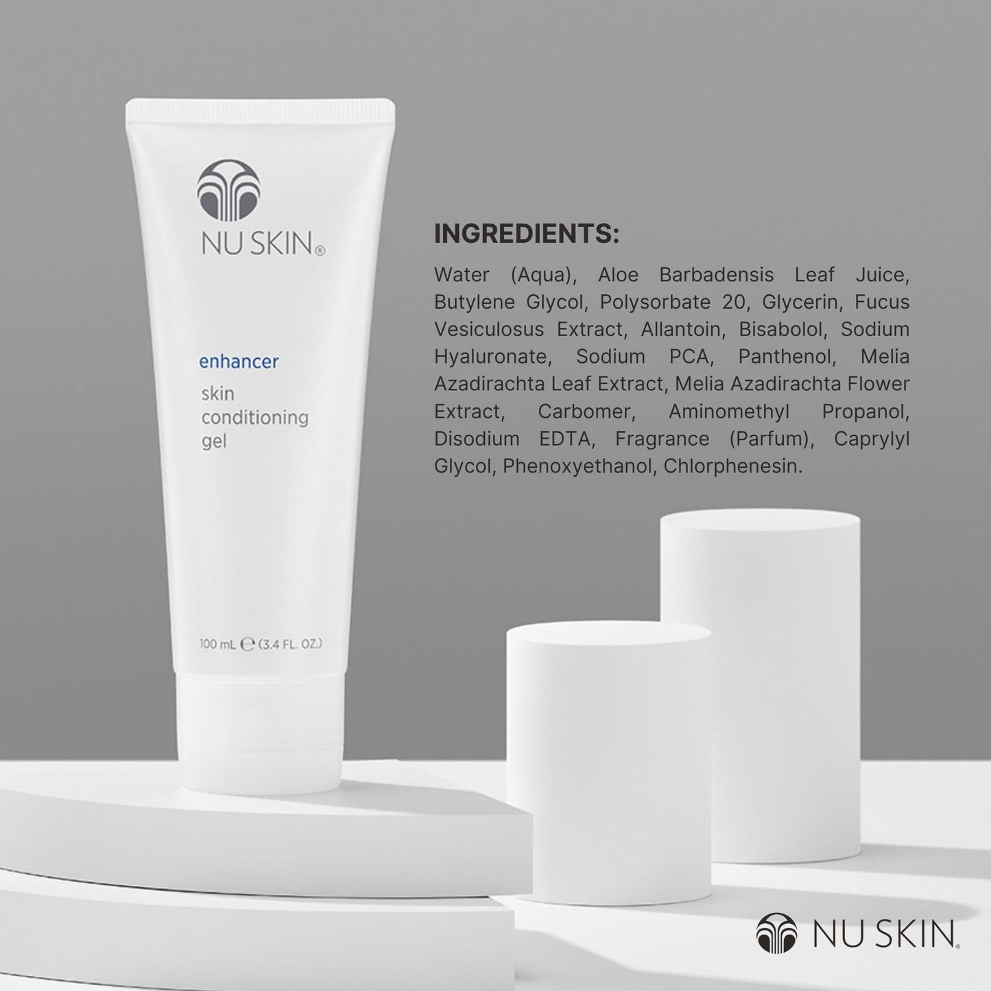 Nu Skin Enhancer Skin Conditioning Gel | Aloe Vera-Infused Soothing Formula for Ultimate Skin Comfort, Hydration, and Versatility in Skincare Routines | Lightweight Moisturizer | 3.4 Fl Oz | 1 Pack