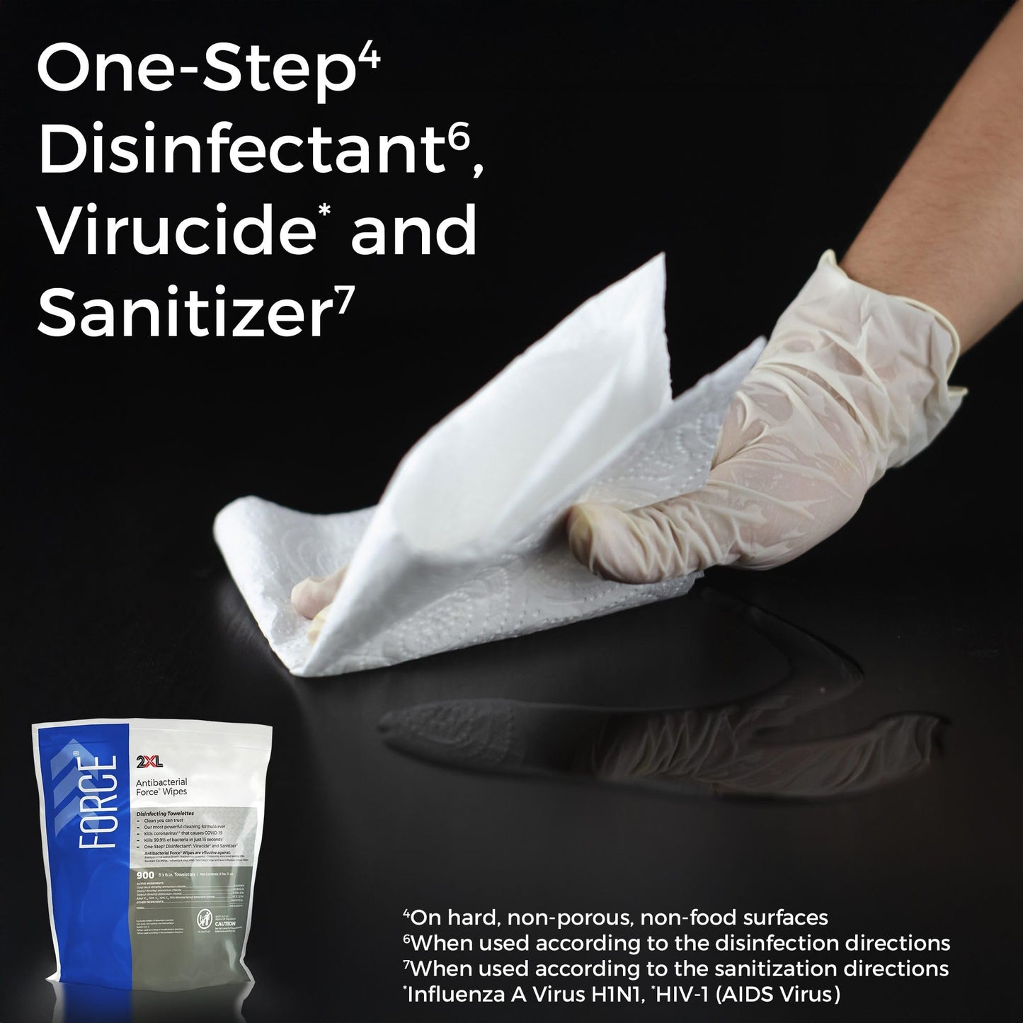 2XL Antibacterial Force Disinfecting Wipes – Bucket Refill Cleaning Wipe, 6" x 8", White – EPA Registered