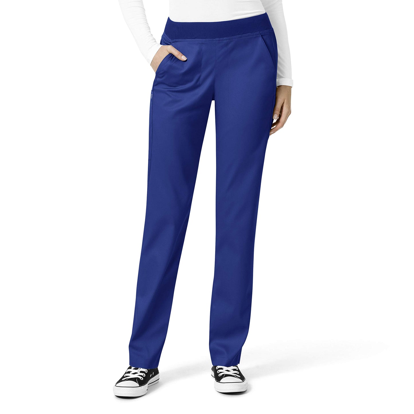 WonderWink Womens Knit Waist Cargo Medical Scrubs Pants, Galaxy Blue, X-Small US