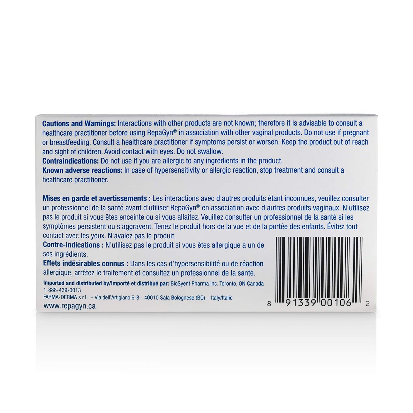 RepaGyn's Vaginal Moisturizer |Useful in Burning, Itching, Vaginal Lubrication | Natural and Non-hormonal | Effective in Menopause Dryness and Mucosa Healing