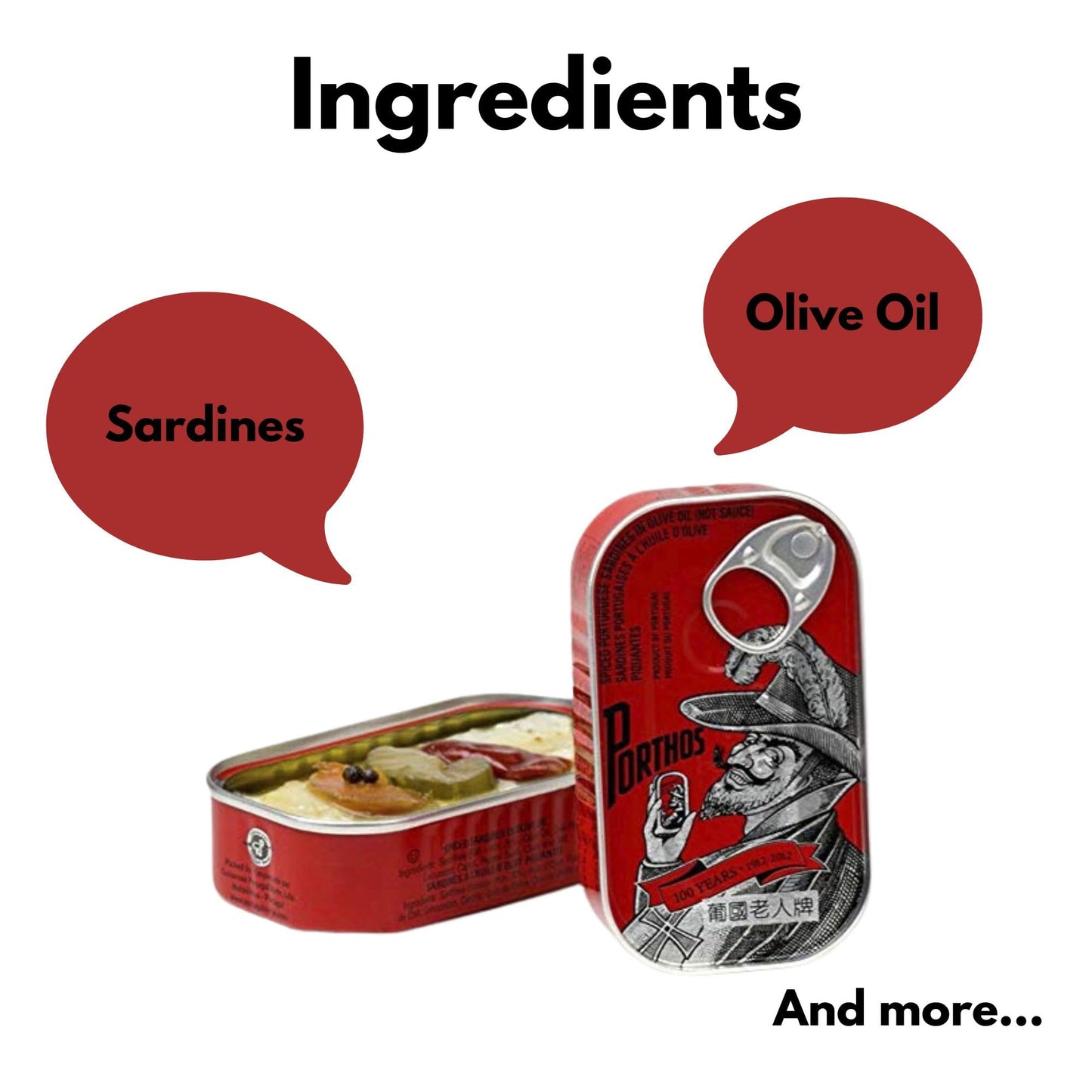 Spiced Sardines in hot olive Oil 3 tins x 125 g, Porthos / Portugal
