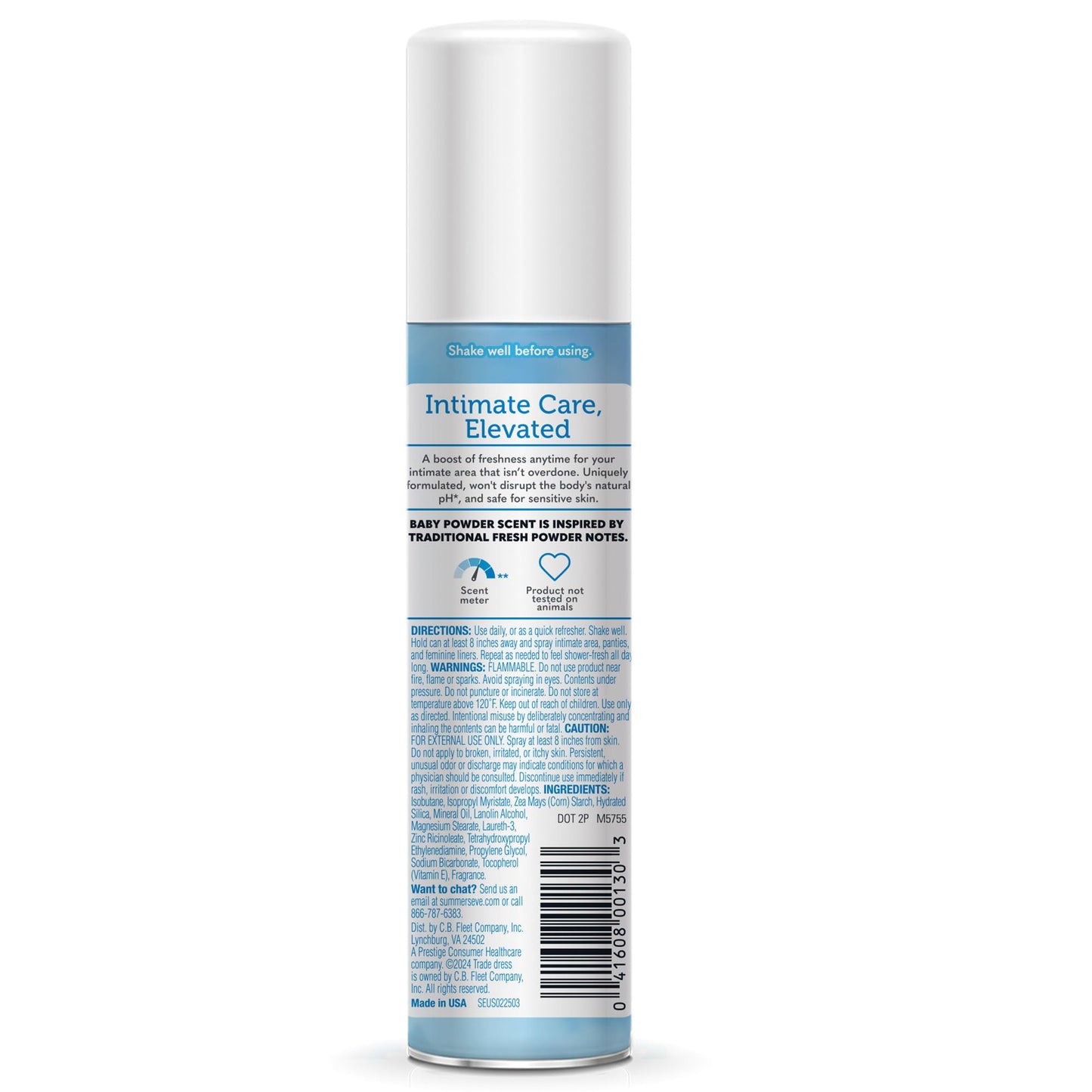 Summer's Eve Baby Powder Gentle Daily Feminine Spray with Talc-Free, Odor-Neutralizing and Moisture-Absorbing Formula, 2 Oz, Pack of 24