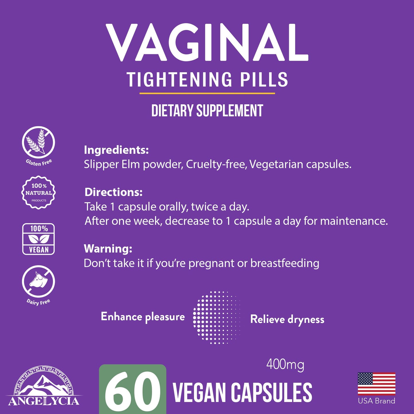 Vaginal Tightening Pill - Tighten, Rejuvenate & Lubricate - Vaginal Moisturizer Pill for Dryness and Vaginal Tightening - Vaginal Health Solution - Vagina Health with Moisturizing Benefits