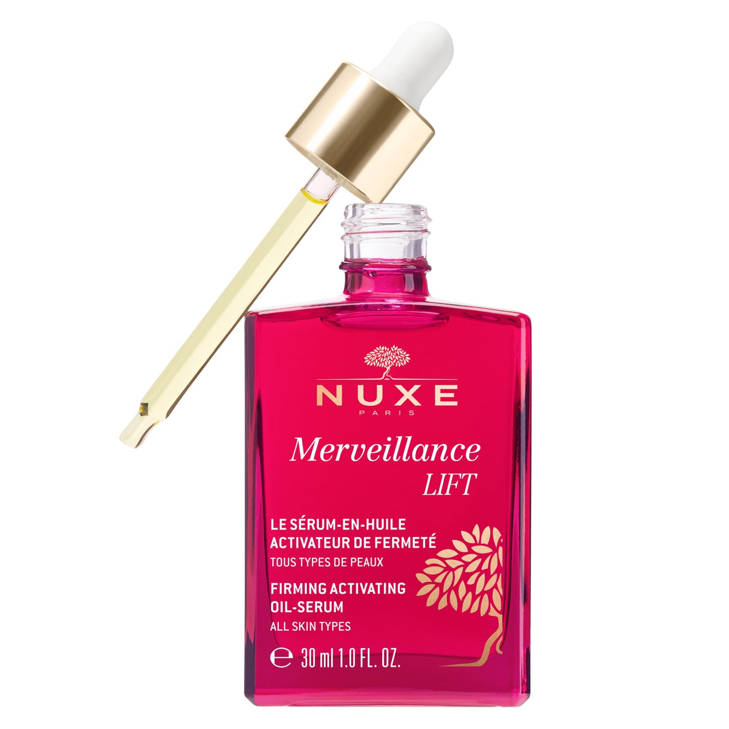 NUXE Merveillance Lift and Smooth Anti-Aging Face Serum With Micro-Algae Oil for Firming & Rejuvenating Skin, 1 Fl Oz