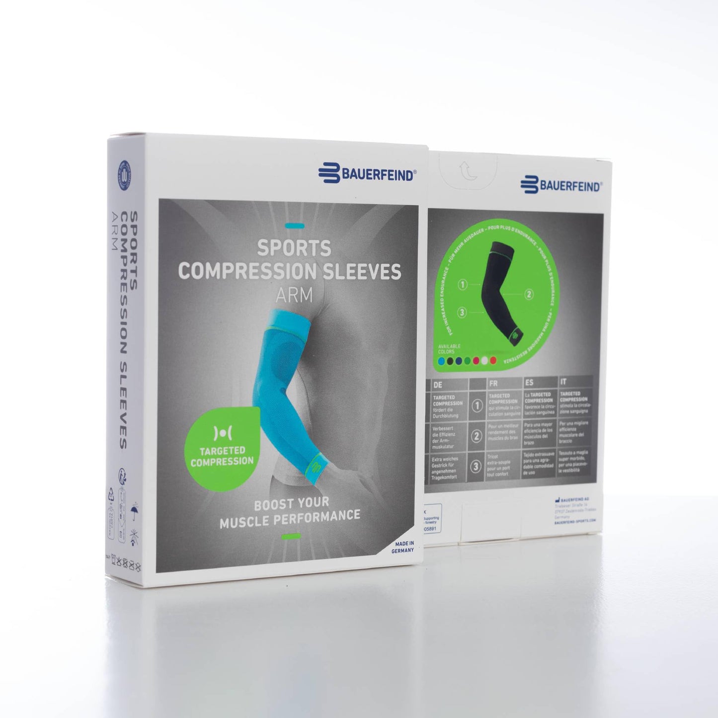 Bauerfeind Sports Compression Arm Sleeves - Gradient Compression Improves Oxygen/Blood Circulation - 1 Pair