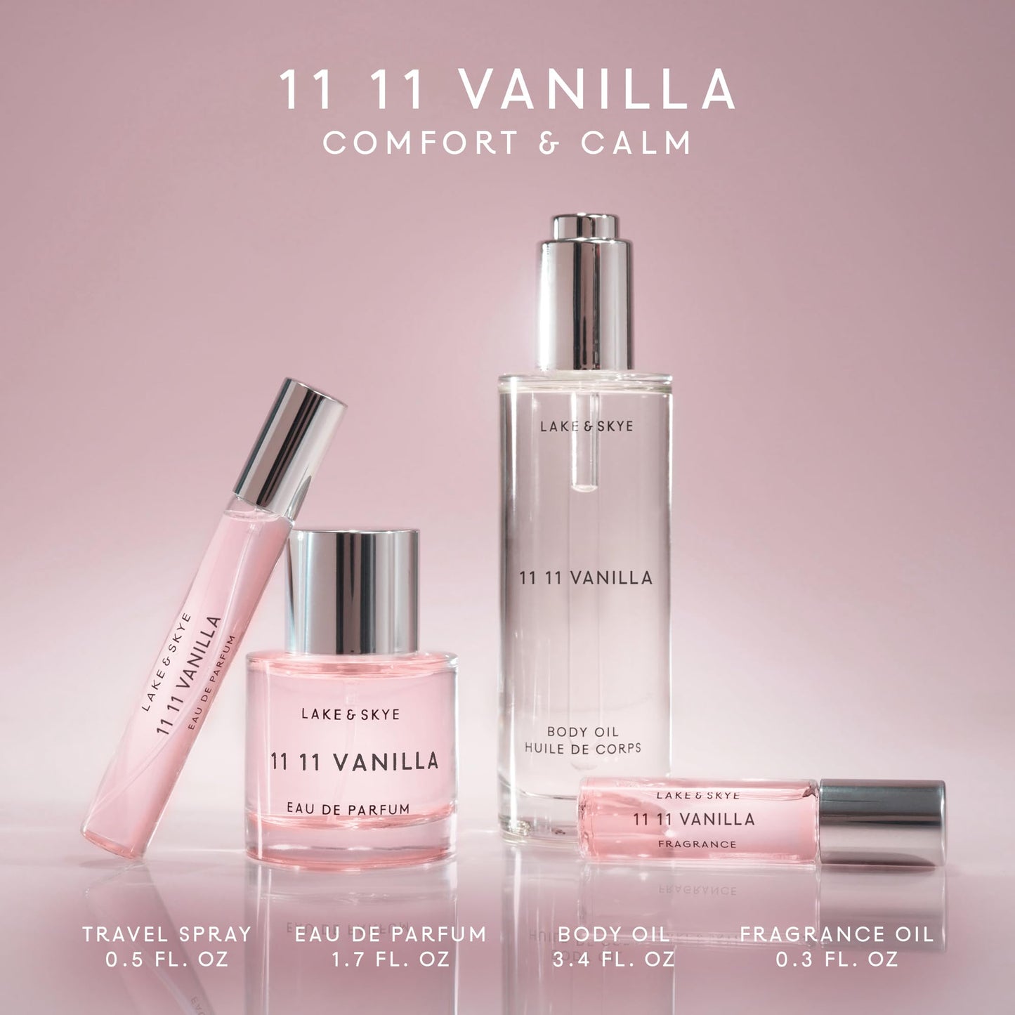 Lake & Skye 11 11 Vanilla Body Oil, 10mL, Subtle Musk & Vanilla Scent, Hydrating All-Over Moisturizer with Almond Oil, Vitamin E, Paraben-Free, Vegan, Nourishes & Softens Dry Skin, Sample