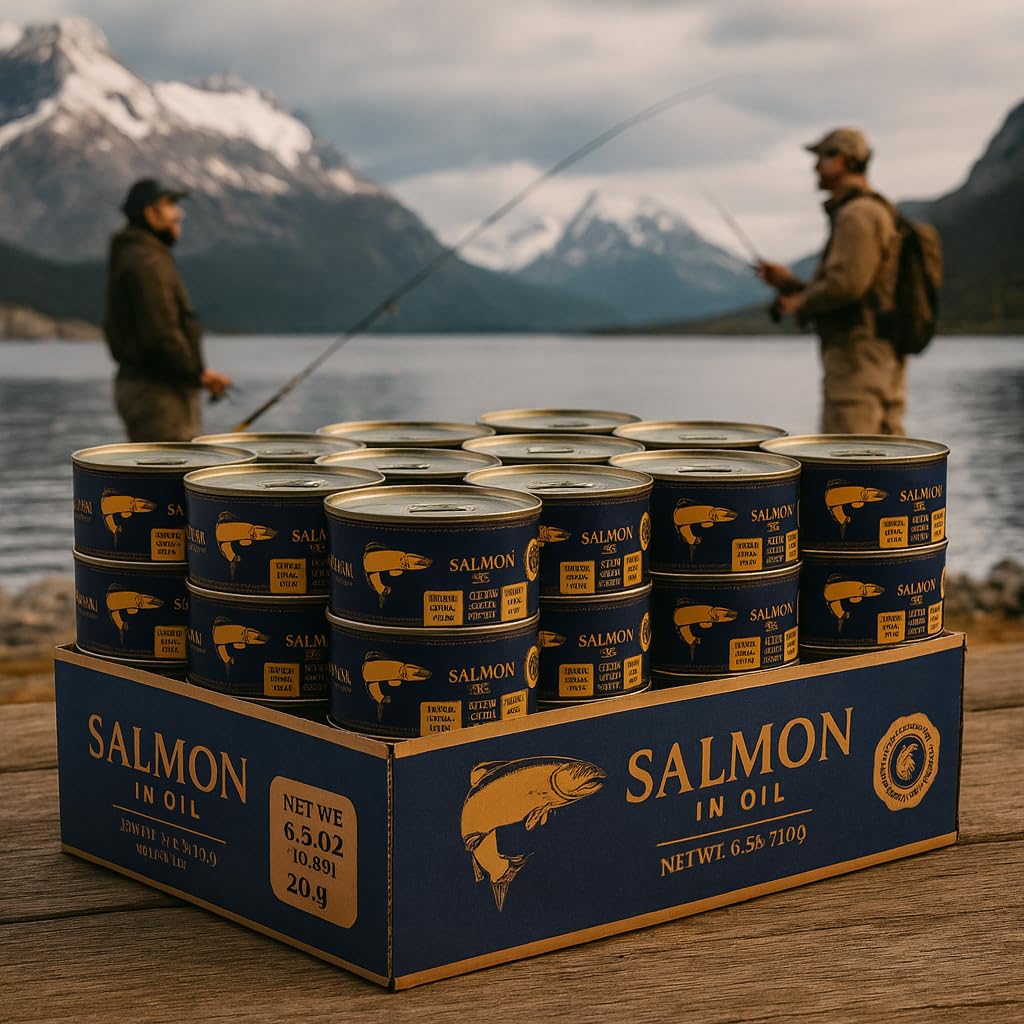 Aqua Gourmet Canned Salmon in Oil – Wild Flavor from Chilean Patagonia, 6.5 Oz