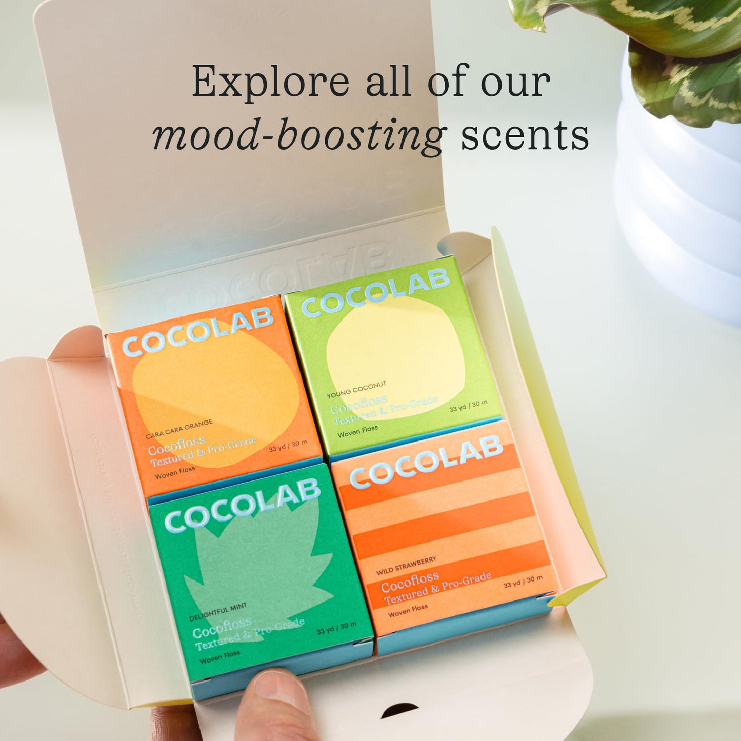 Cocofloss Woven Dental Floss, Dentist-Designed Oral Care, Strawberry Scent, Waxed, Expanding, Kid-Friendly String Floss with Coconut Oil, 1 Spool (33 yd)