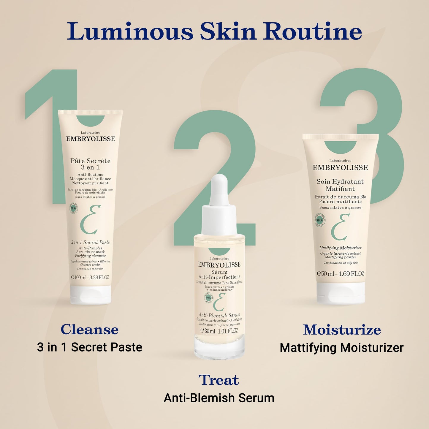 Embryolisse Anti-Blemish Face Serum - Anti Pimples & Black Heads Treatment for Oily to Combination Skin, 1.01 Fl Oz