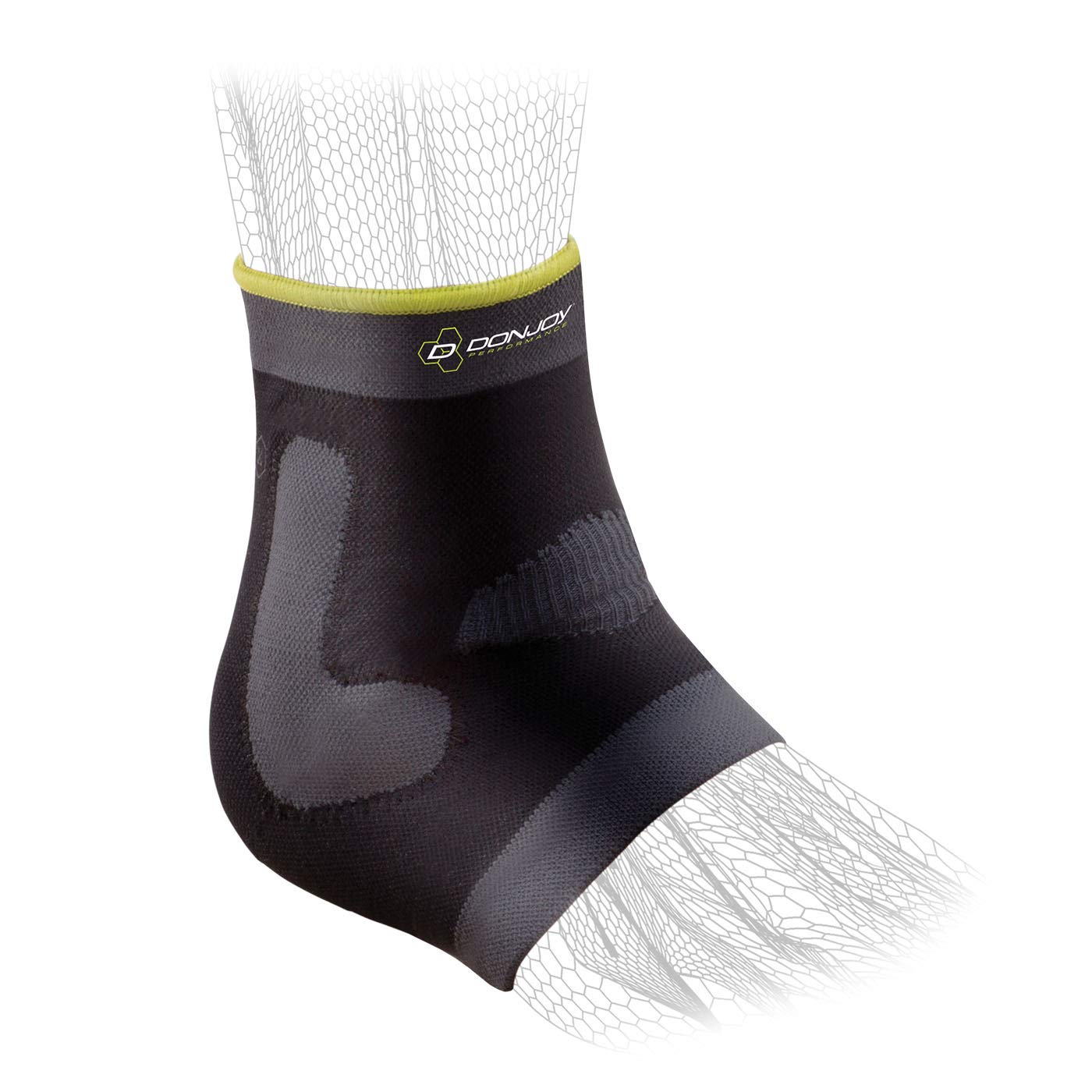 DonJoy Performance Deluxe Knit Ankle Compression Sleeve with J Buttress and Closed Heel for Mild Sprains, Strains, Inflammation, Swelling, Tendonitis, Arthritis