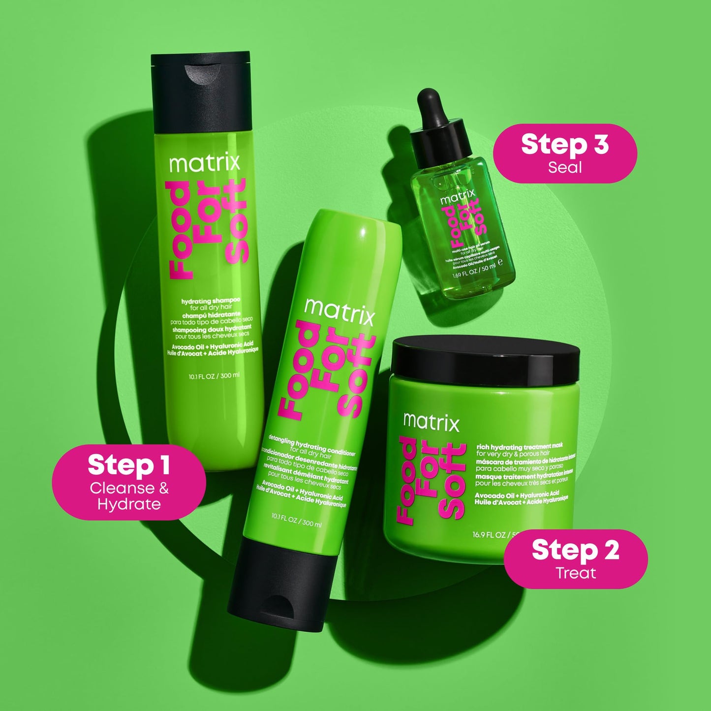 MATRIX Food For Soft Rich Hydrating Mask - For Dry & Brittle Hair, Adds Shine & Softness, With Avocado Oil & Hyaluronic Acid, Replenishes Moisture