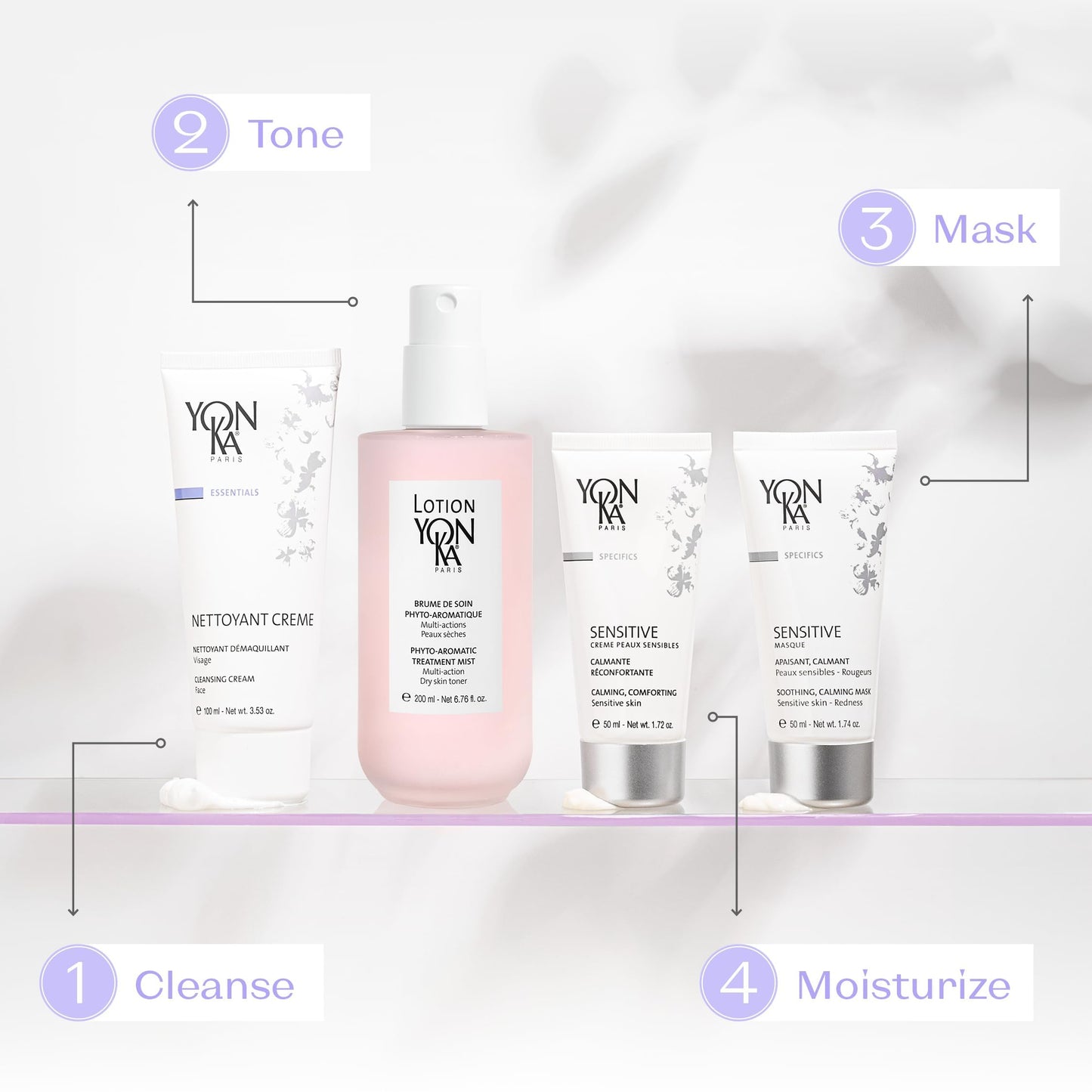 Yonka Nettoyant Creme | Cleansing Makeup Remover Cream | Remove Impurities with Calming Peppermint and Plant Glycerin | For Sensitive to Acne Prone Skin | Paraben-Free | 3.53 oz