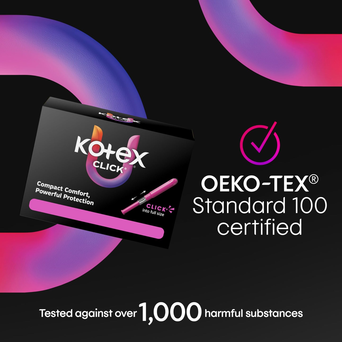 U by Kotex Click Compact Multipack Tampons, Regular/Super Absorbency, Unscented, 45 Count