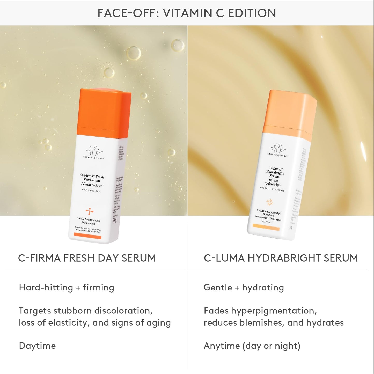 Drunk Elephant C-Firma Fresh Day Serum - 28 ml/.94 fl oz - 15% Illuminating Vitamin C - Clean Clinical Skincare - Cruelty-Free - Dermatologist-Tested - Free of Essential Oils, Silicones, and Fragrance