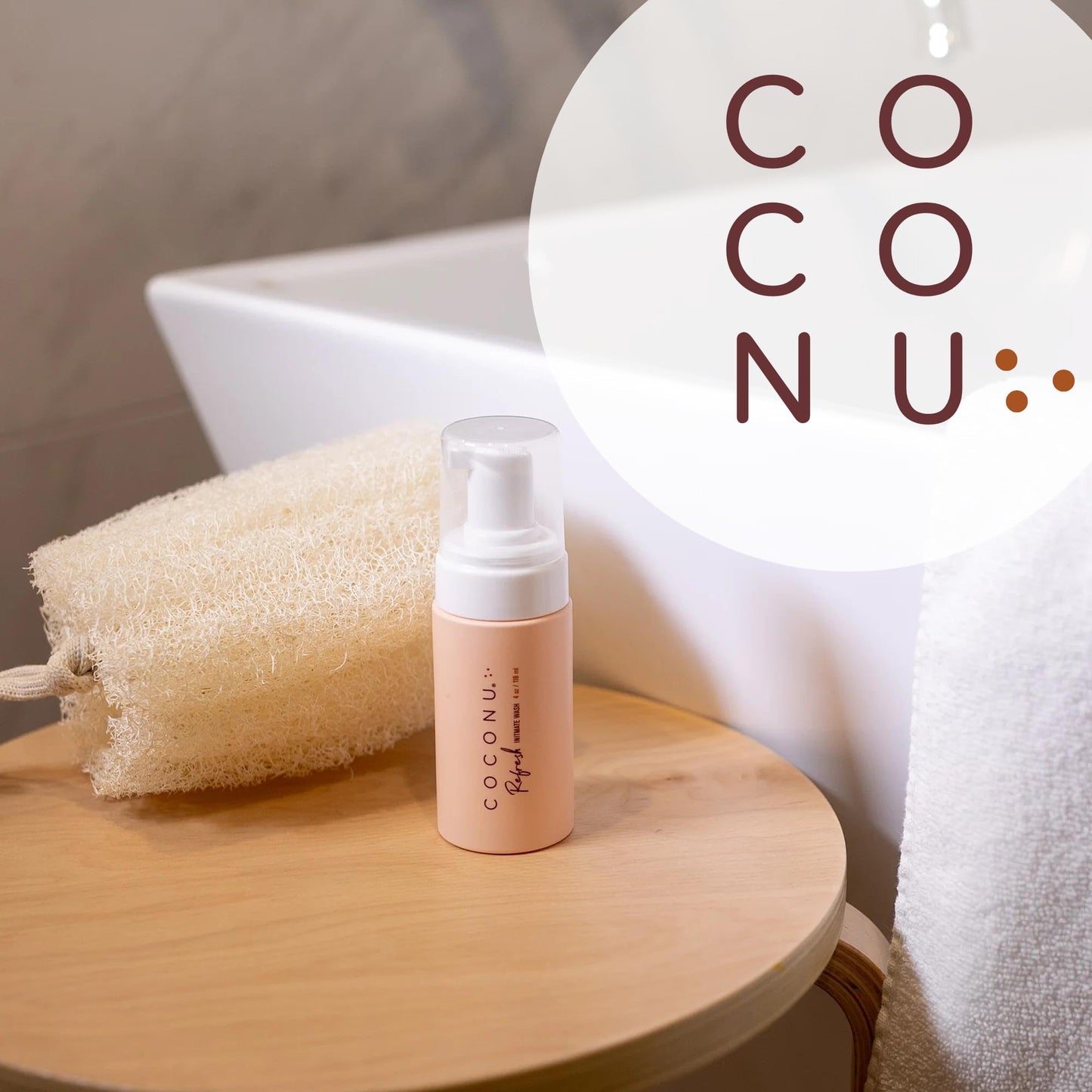 COCONU Refresh Intimate Wash - Foaming Wash for Women & Men | Intimate Soap, Fragrance Fragrance Free Feminine Wash | Use Daily, 4 Oz