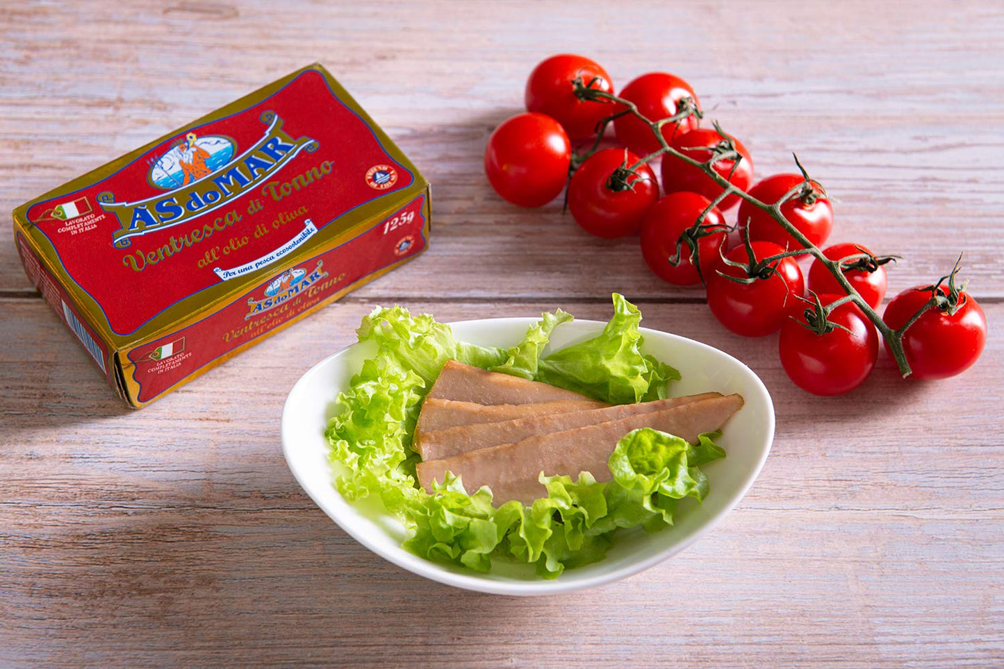 As do Mar Yellowfin Tuna Ventresca in Pure Olive Oil | 10 Pack | Imported from Italy | Wild Caught and Hand Selected | The Toro of Tuna | 100% Natural Ventresca Tuna | AsDoMar | 125 Gr. Can (4.4 oz.)