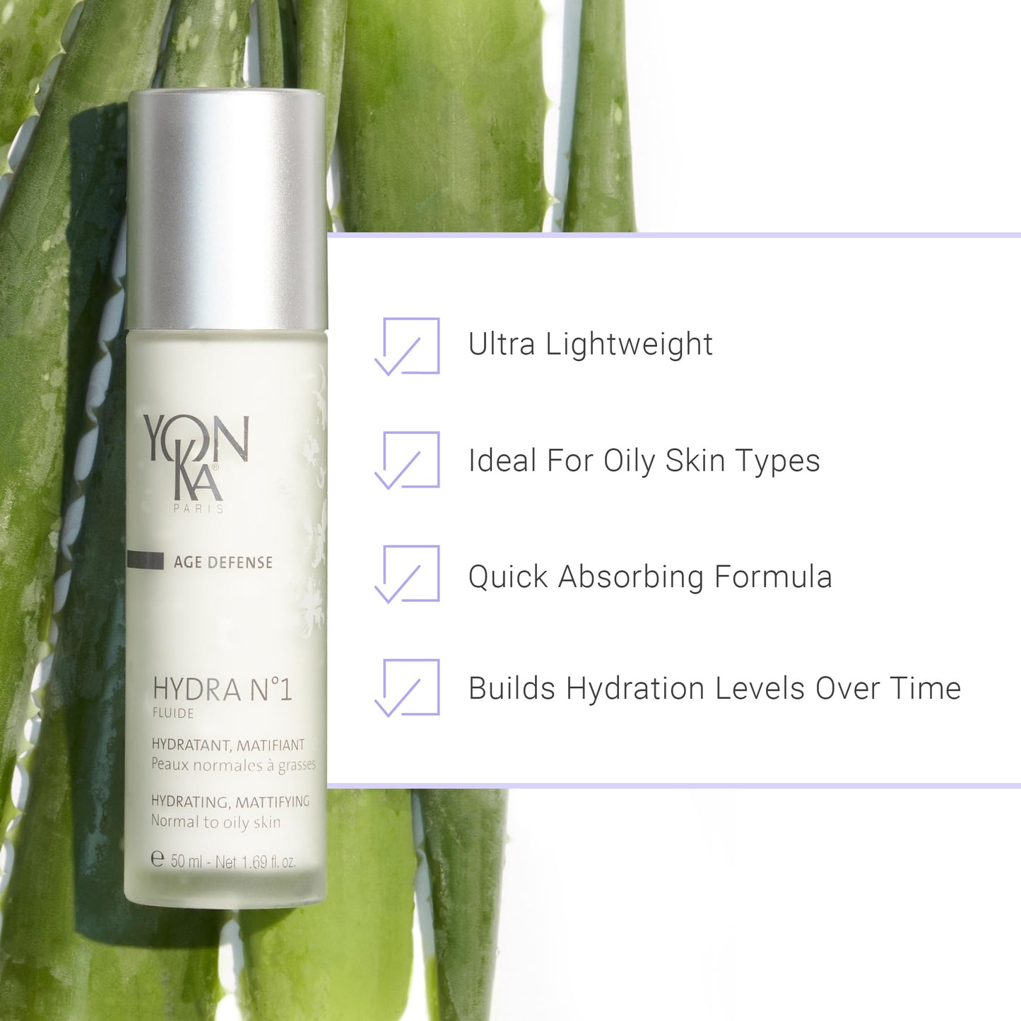 YON-KA AGE DEFENSE HYDRA NO. 1 FLUIDE Hydratante, Reparatrice Fluid (1.7 Ounce / 50 Milliliter) - Non-Greasy Hydrating Fluid Designed For Oily Skin Types