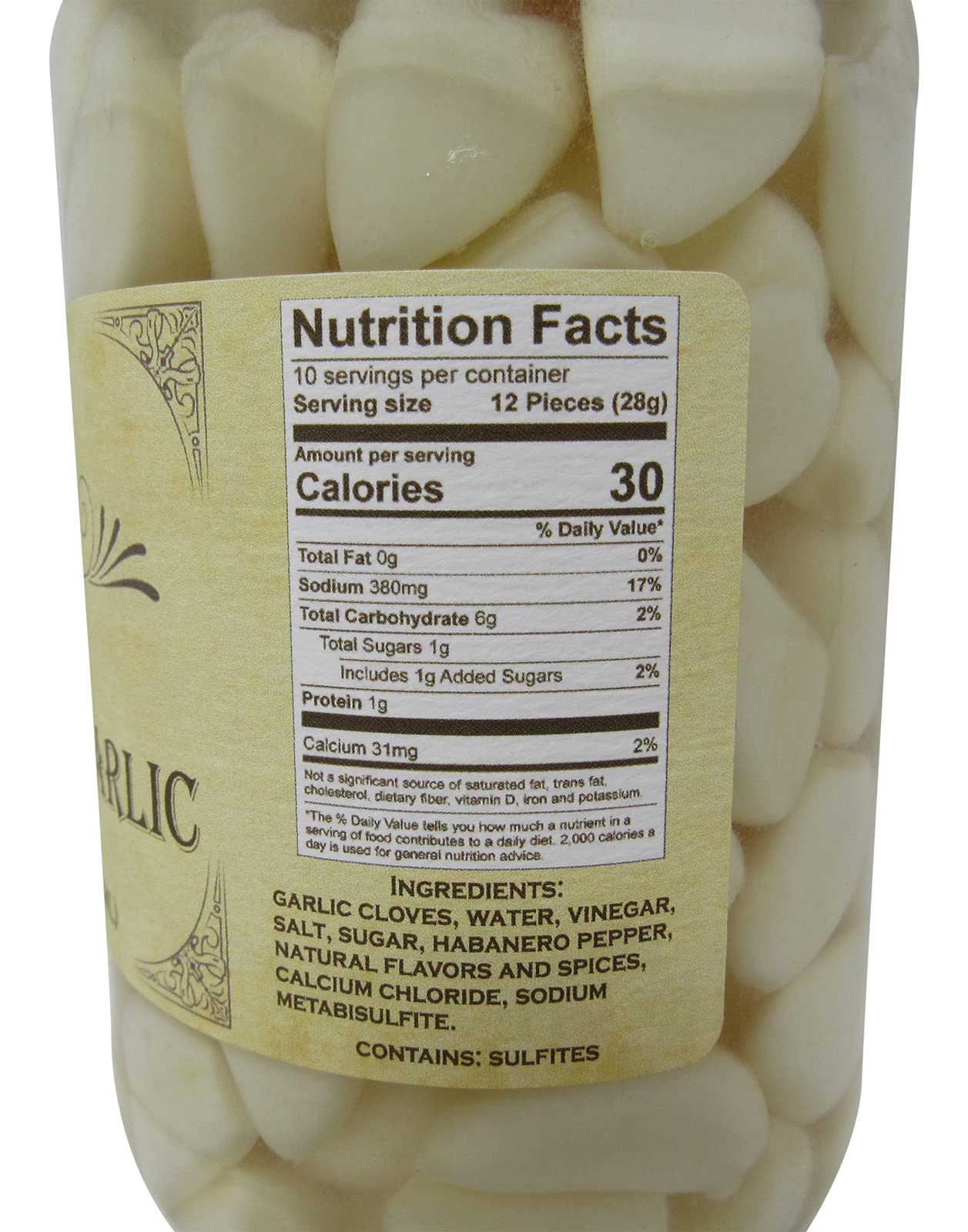 Buc-ee's Pickled Habanero Garlic in a Resealable Jar, Gluten Free, No High Fructose Corn Syrup, 16 Fl Ounces