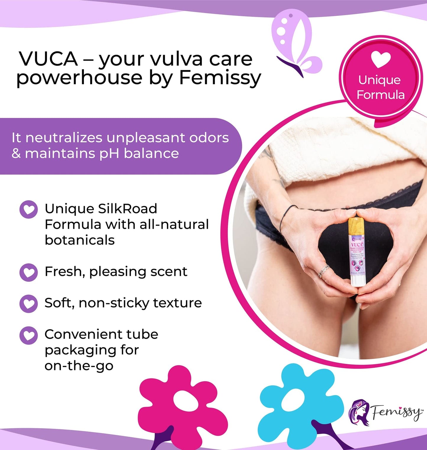 Heat Patches for Menstrual Cramps Based on Flow Strength, 10 Stick On Period Patches for Weak & Normal Flow + Vulva Balm (2 pcs Bundle: 2 + 0.5 oz); Vulva Cream; Intimate Vulva Moisturizer for Women