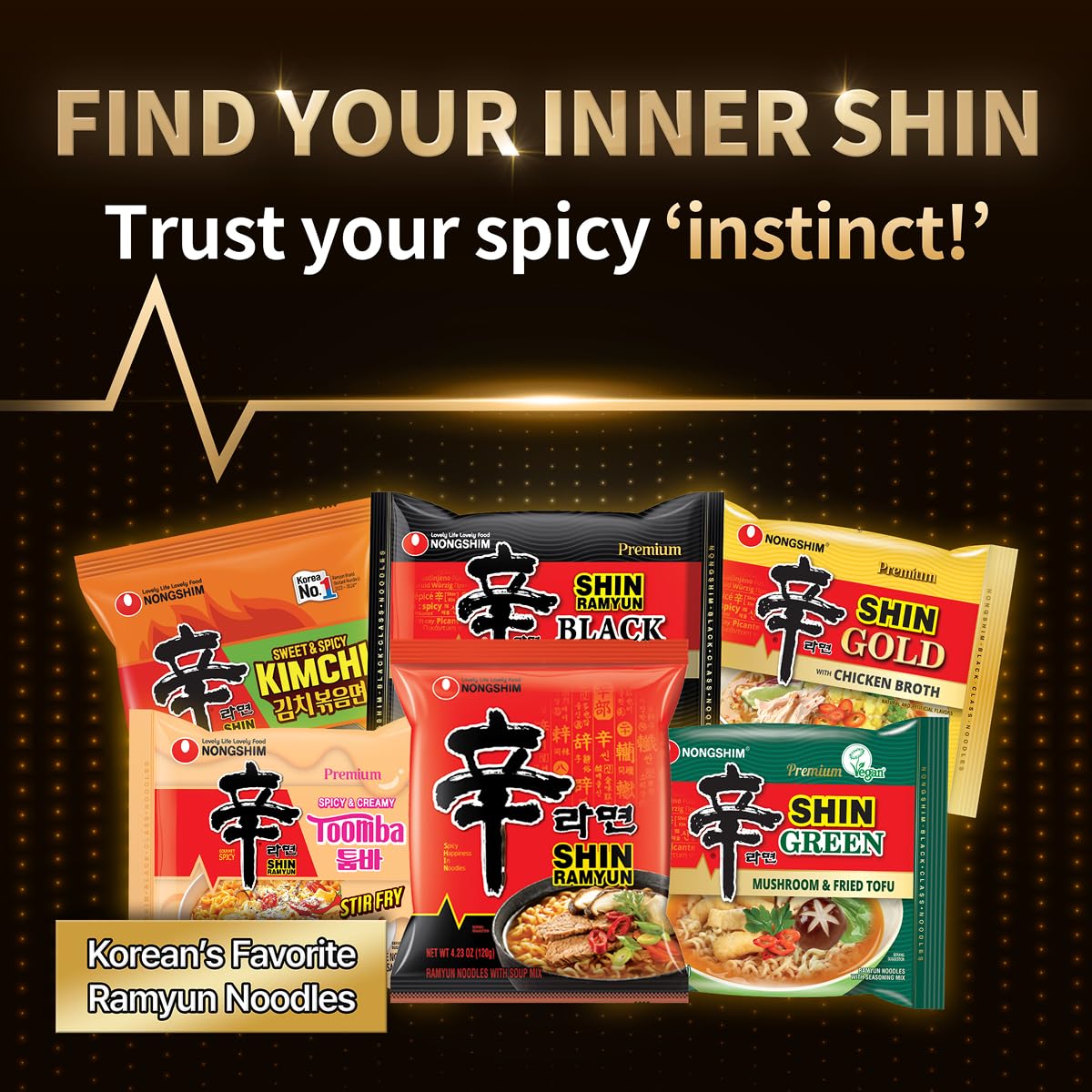 Nongshim Shin Ramyun Toomba Noodles, Creamy Korean Mac and Cheese Style Noodles, Gentle Kick of Spice, Korean Stir Fry Style Instant Noodles, 4.83 oz (Pack of 4), Packaging May Vary.