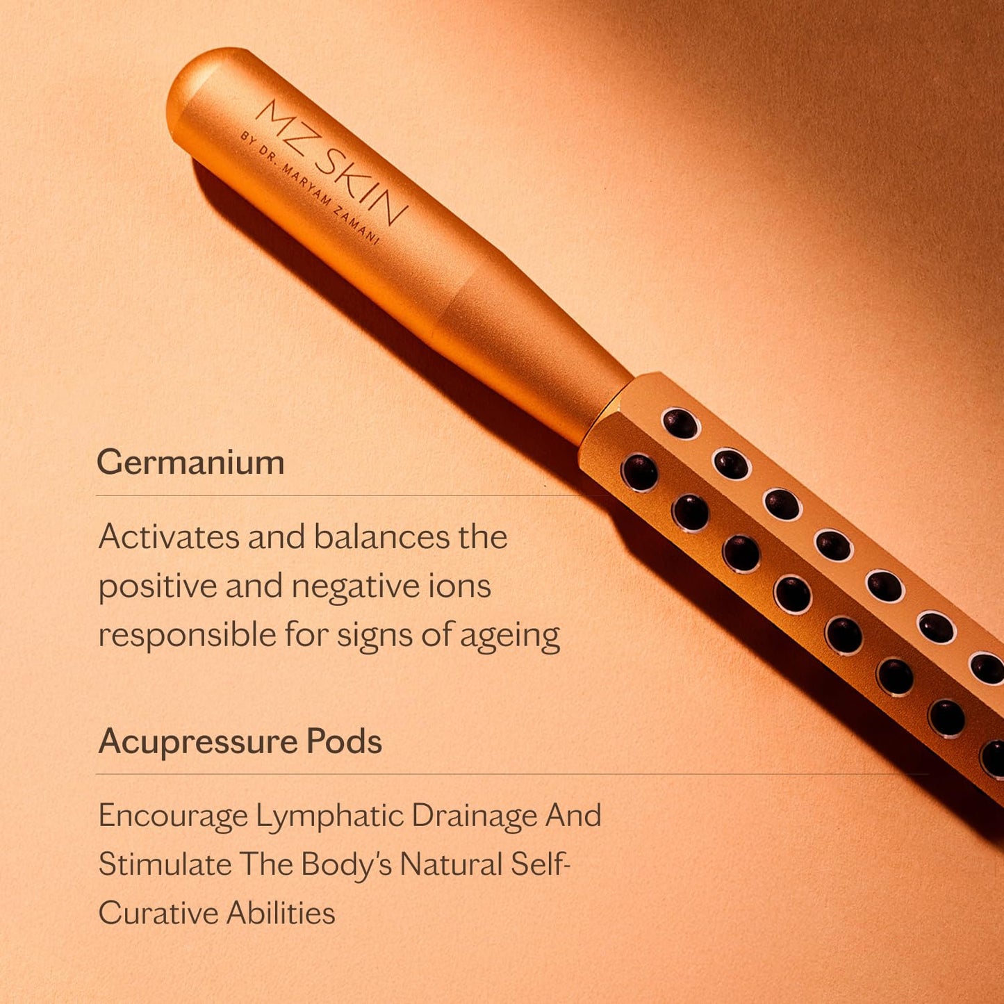 MZ Skin Tone & Lift Geranium Contouring Facial Roller 1-Unit | Sculpting Face Roller with Acupressure Pods | De-Puffs, Tones & Boosts Radiance