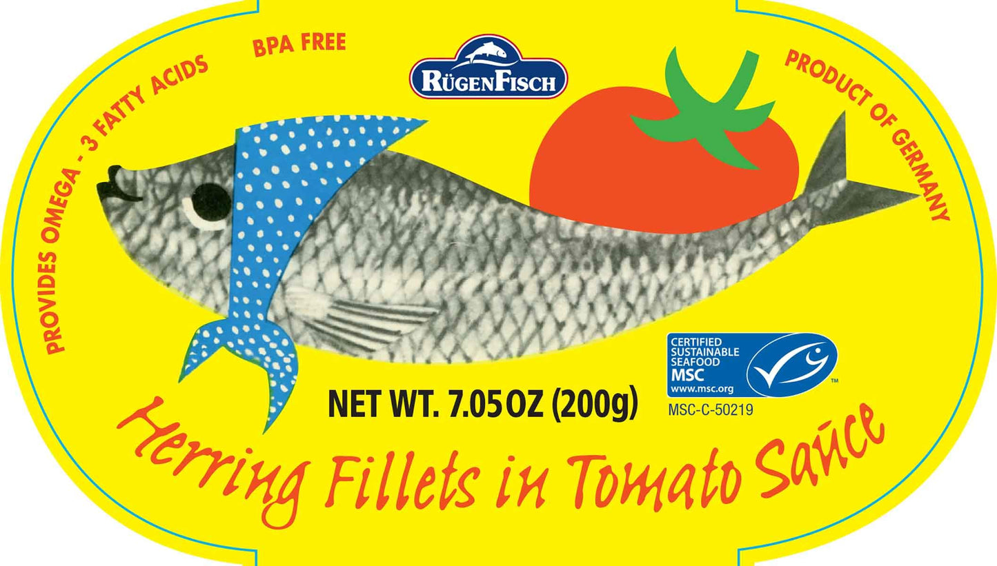 Rugenfisch Herring Fillets in Tomato Sauce, 7.05 Ounce